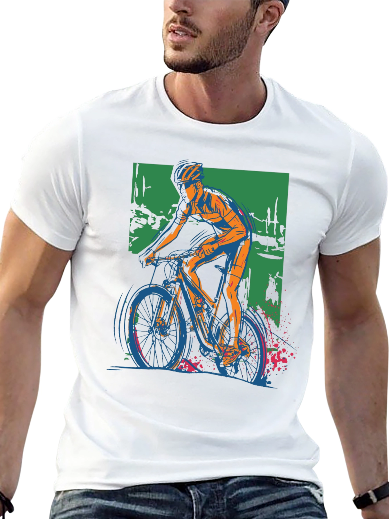 Mountain Biker Graphic Tee - Cool Cycling Design