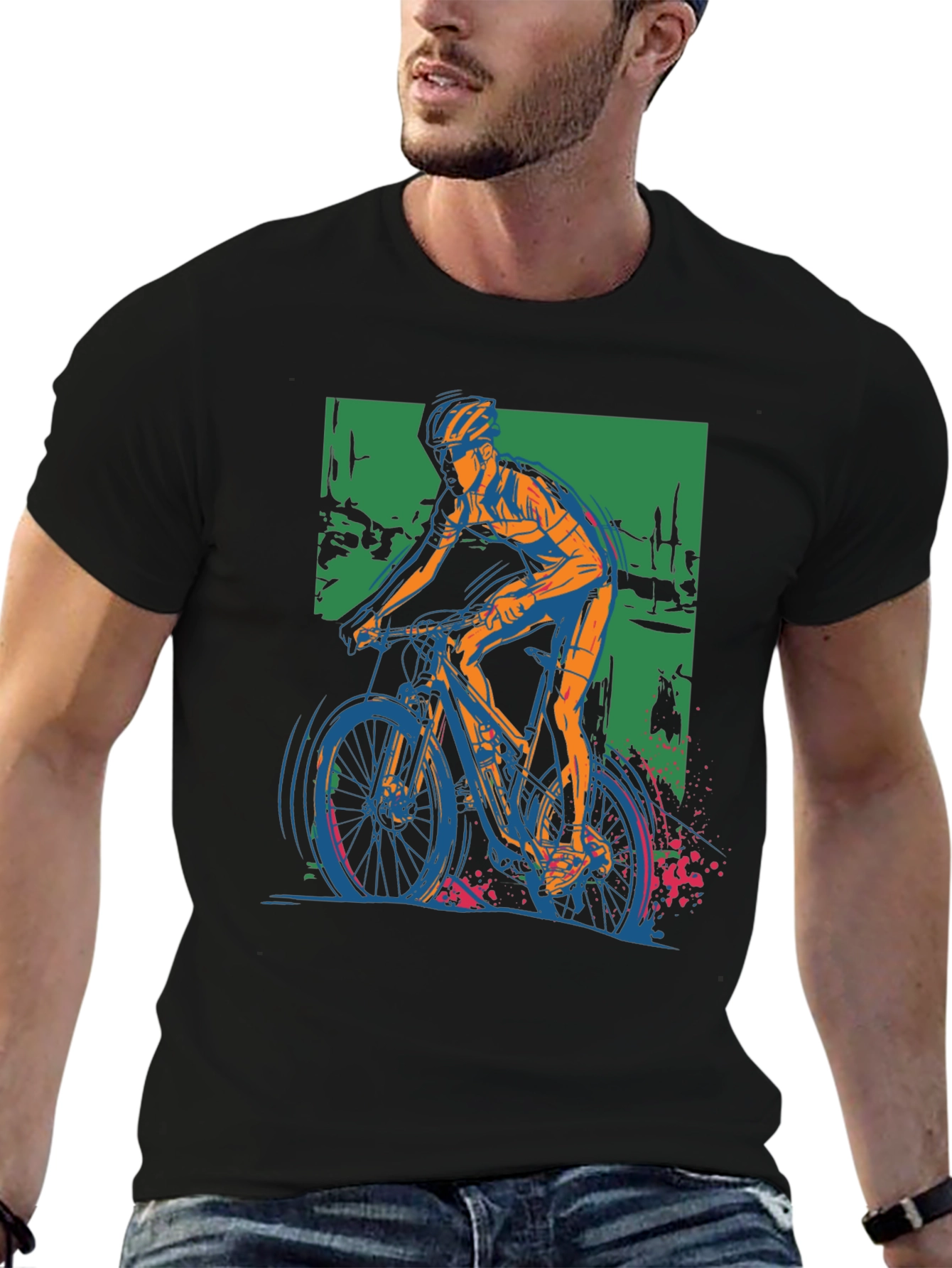 Mountain Biker Graphic Tee - Cool Cycling Design