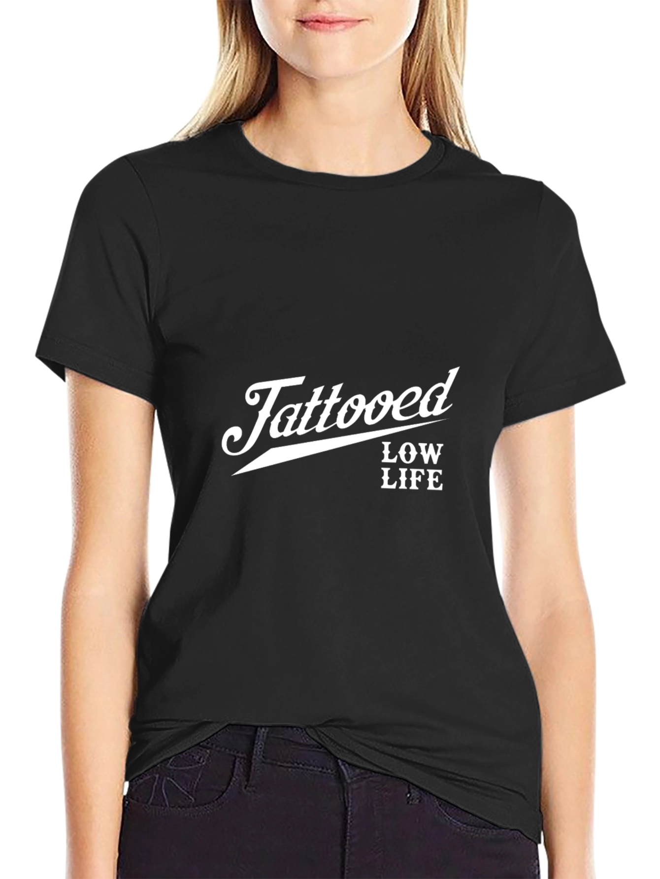 Tattooed Low Life Black Graphic T-Shirt