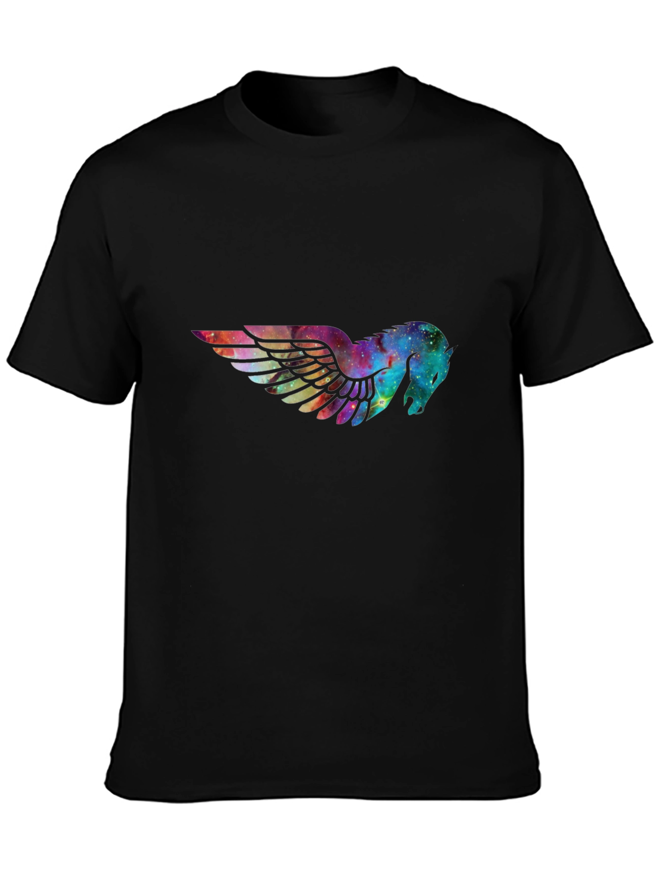 Galaxy Pegasus Graphic Black T-Shirt