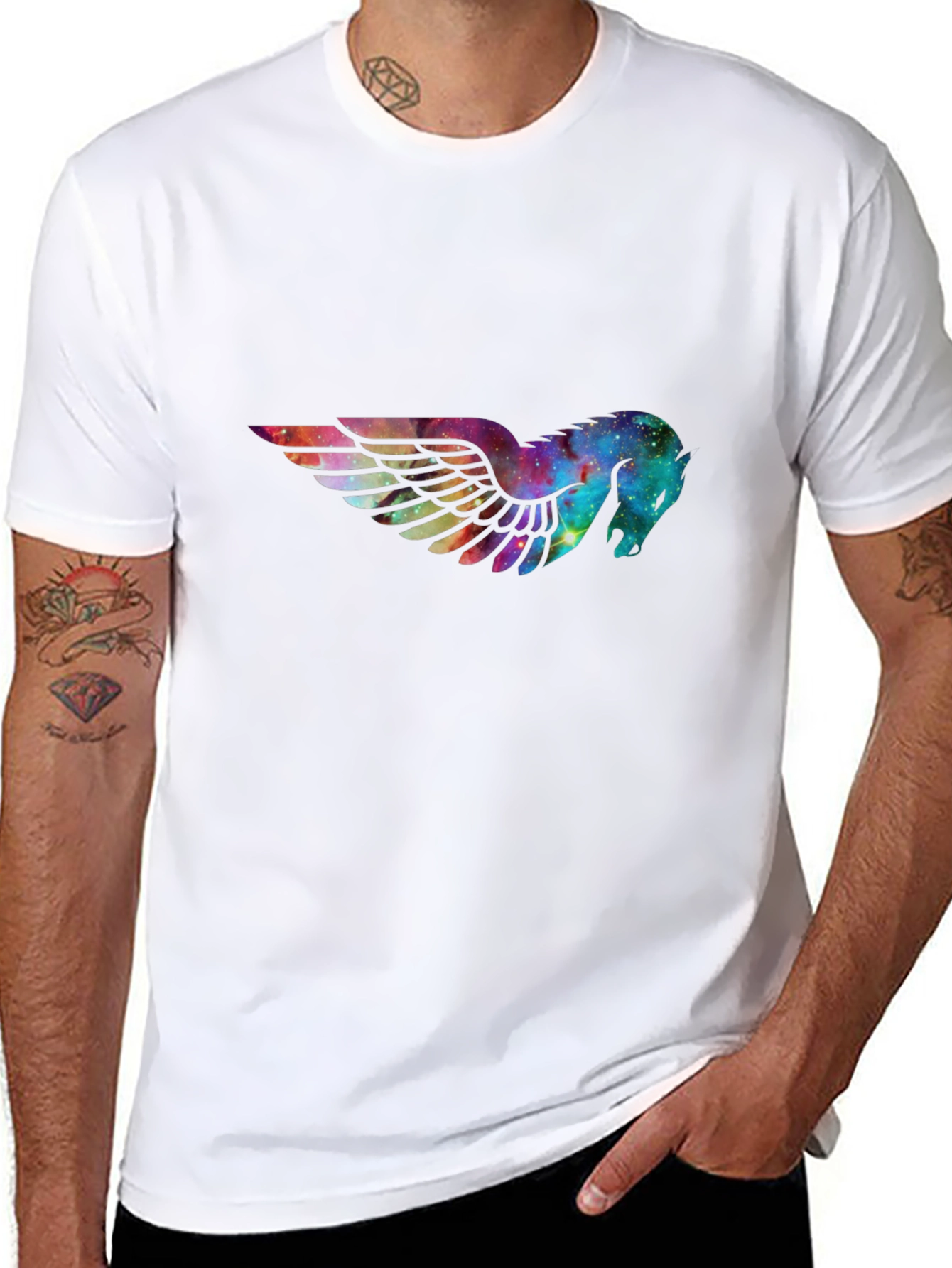 Galaxy Pegasus Graphic Black T-Shirt