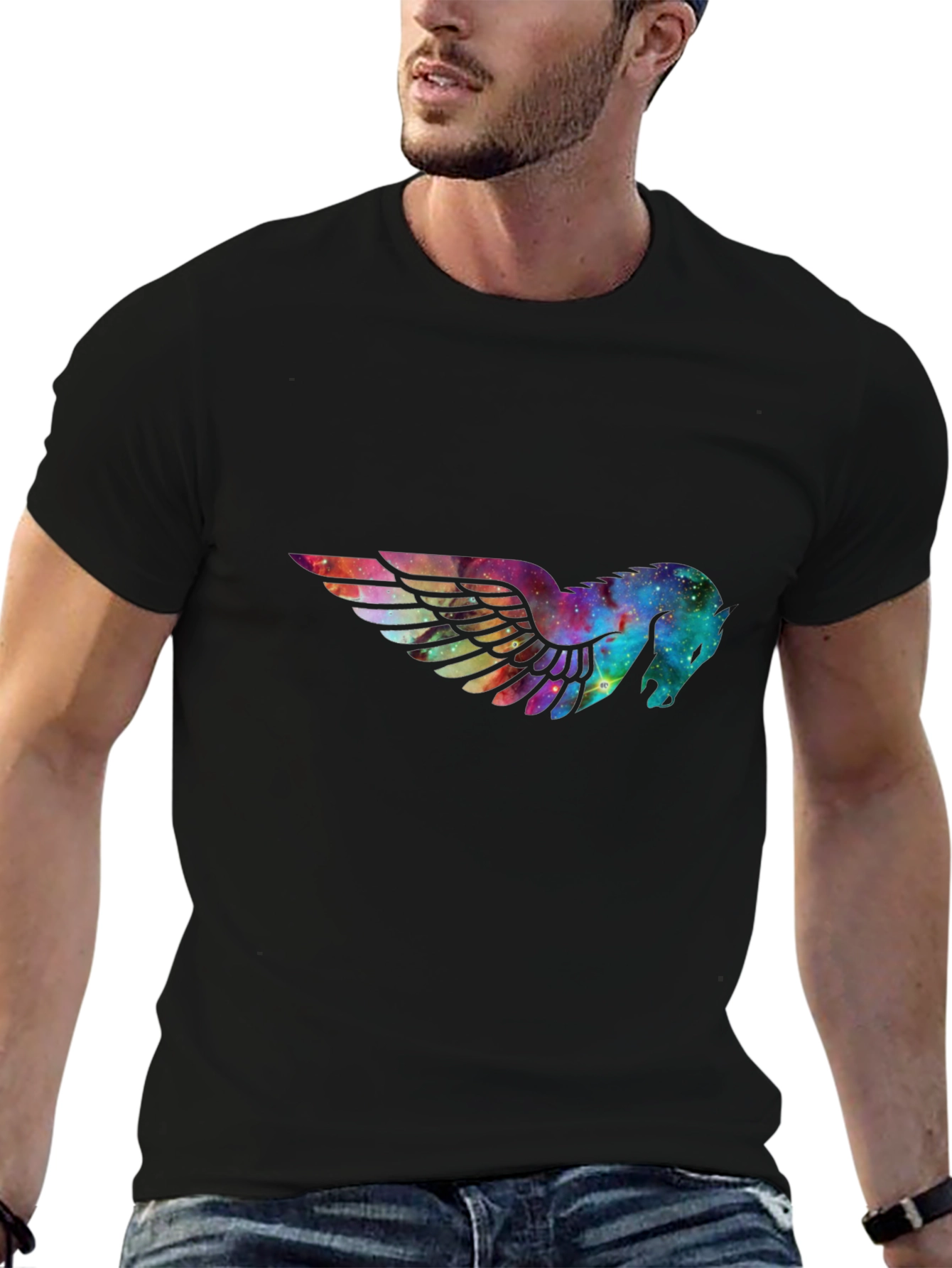 Galaxy Pegasus Graphic Black T-Shirt