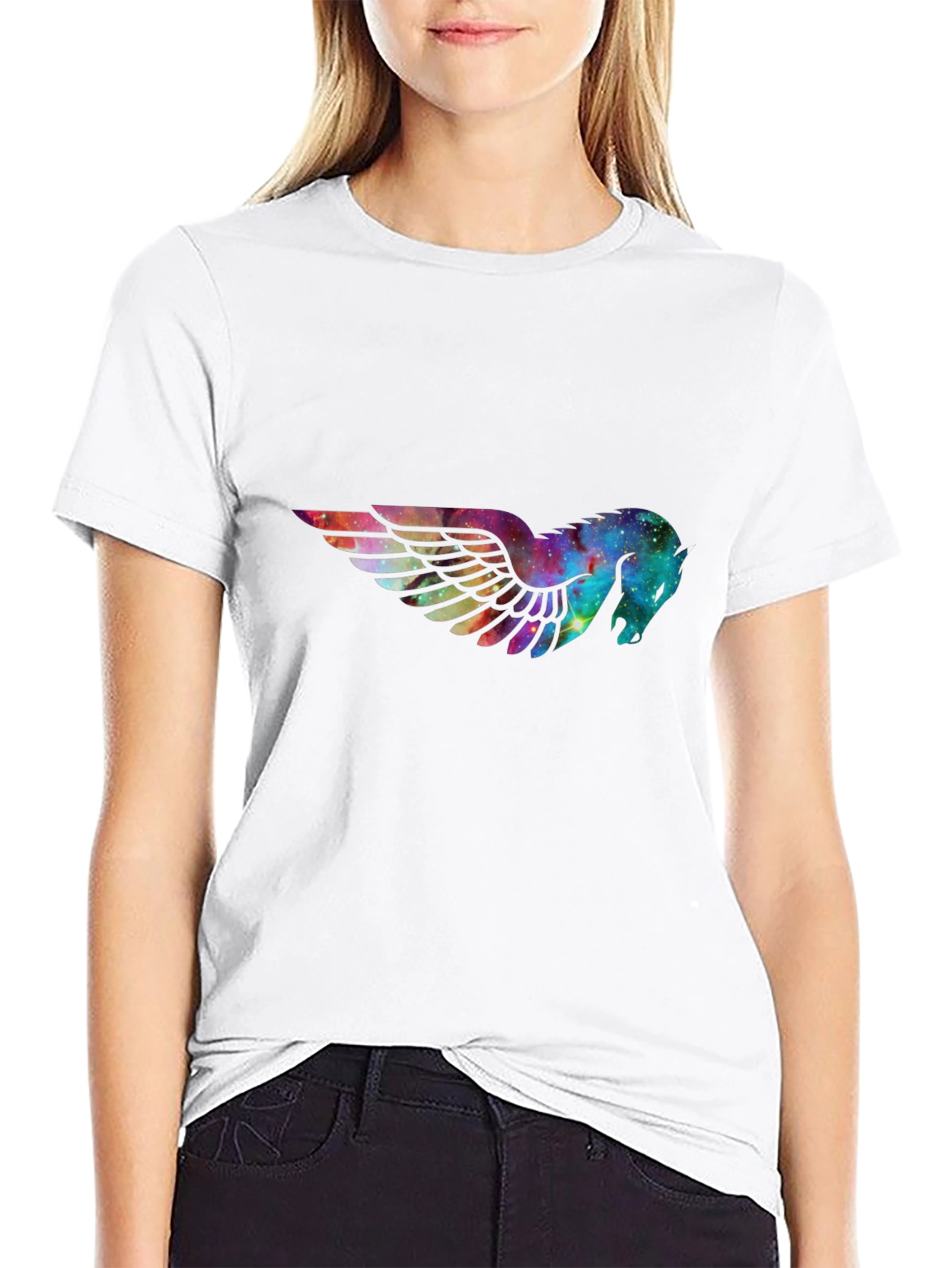 Galaxy Pegasus Graphic Black T-Shirt