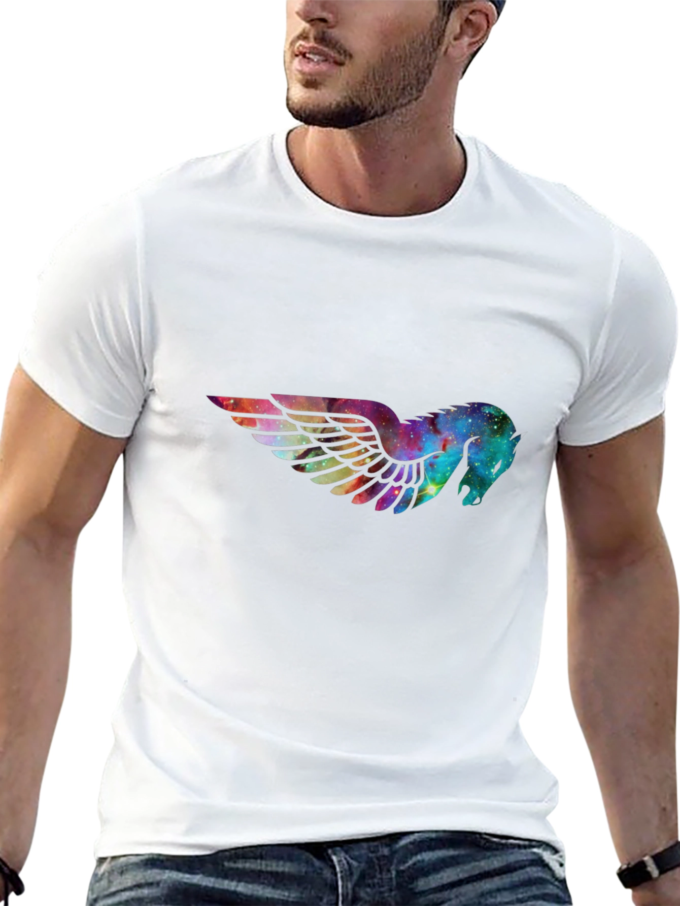 Galaxy Pegasus Graphic Black T-Shirt