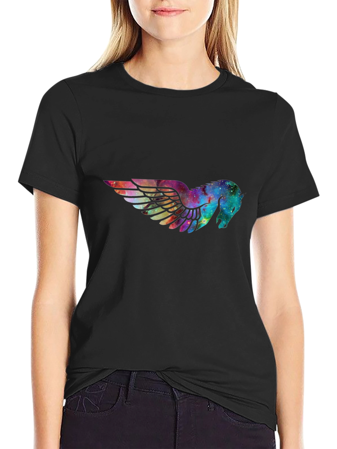 Galaxy Pegasus Graphic Black T-Shirt