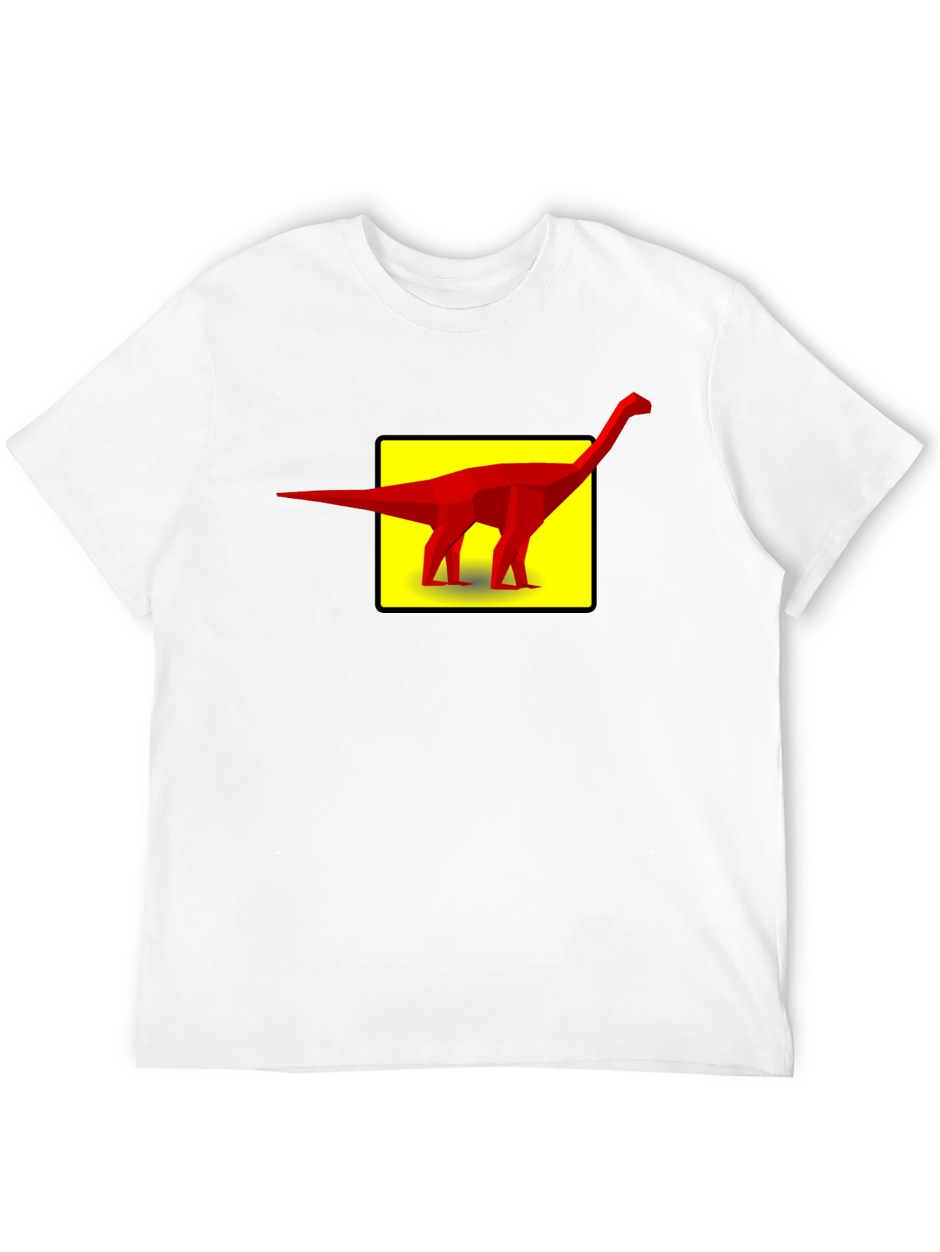 Geometric Dinosaur Graphic Tee - Black