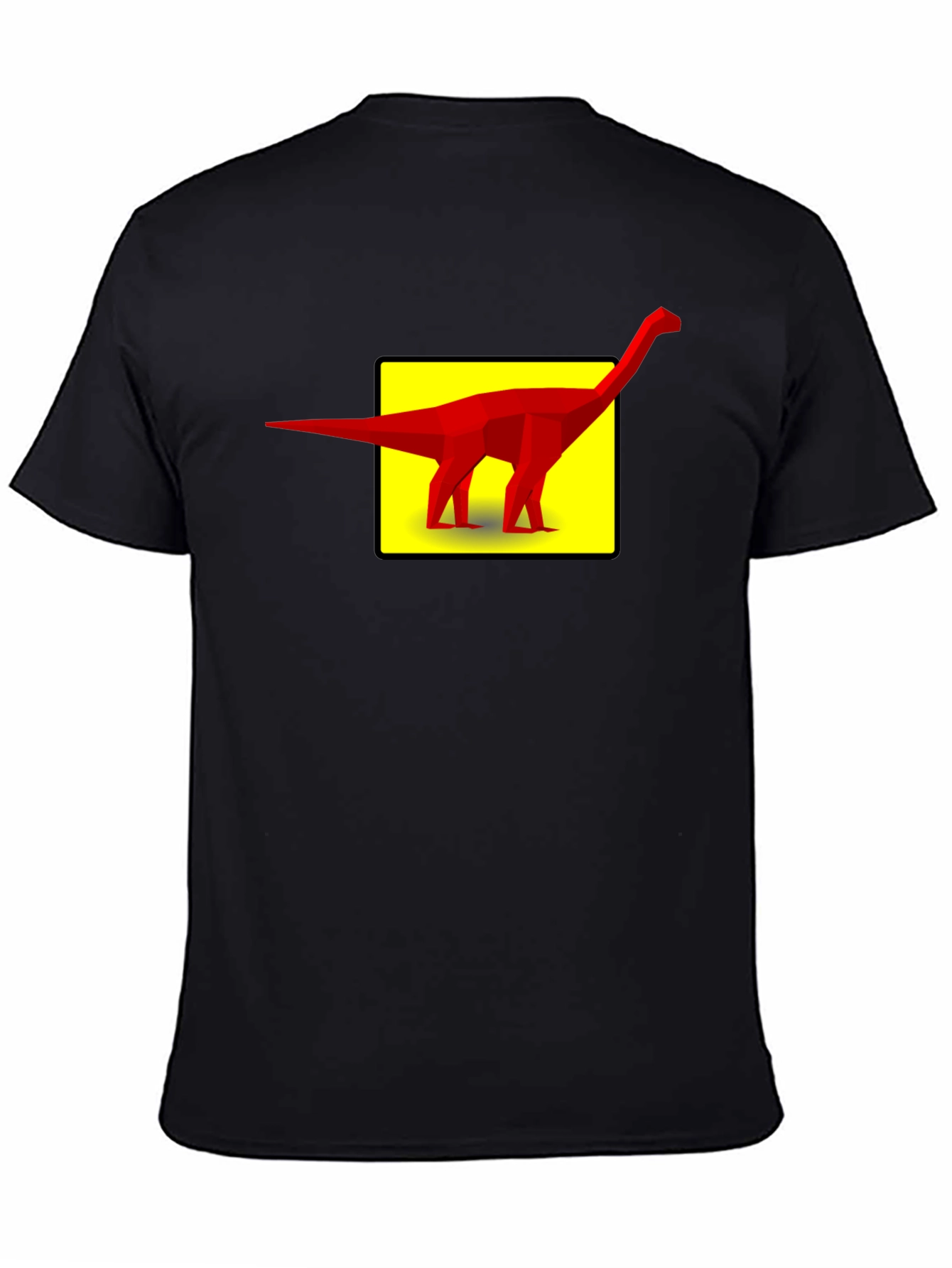 Geometric Dinosaur Graphic Tee - Black