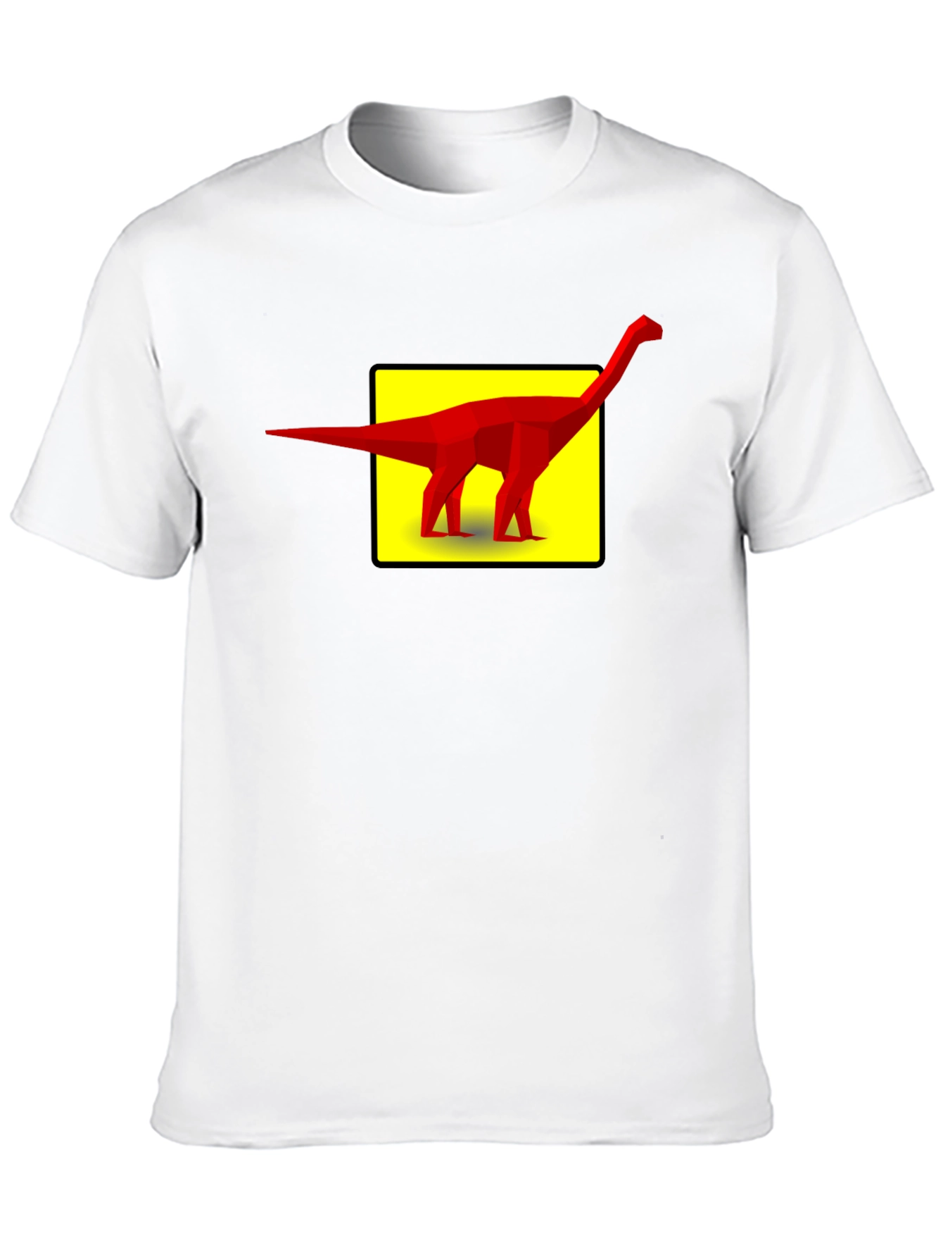 Geometric Dinosaur Graphic Tee - Black