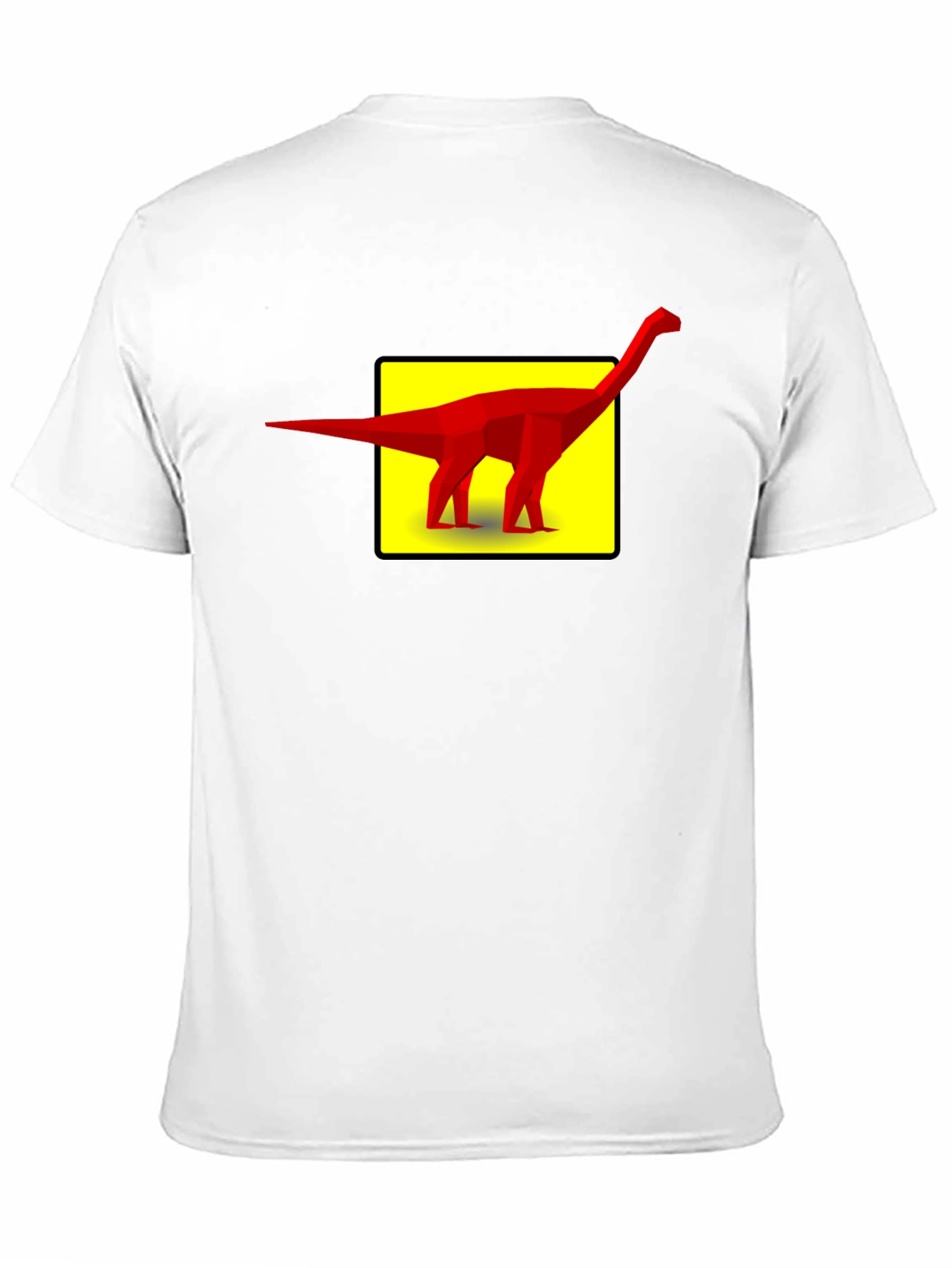 Geometric Dinosaur Graphic Tee - Black