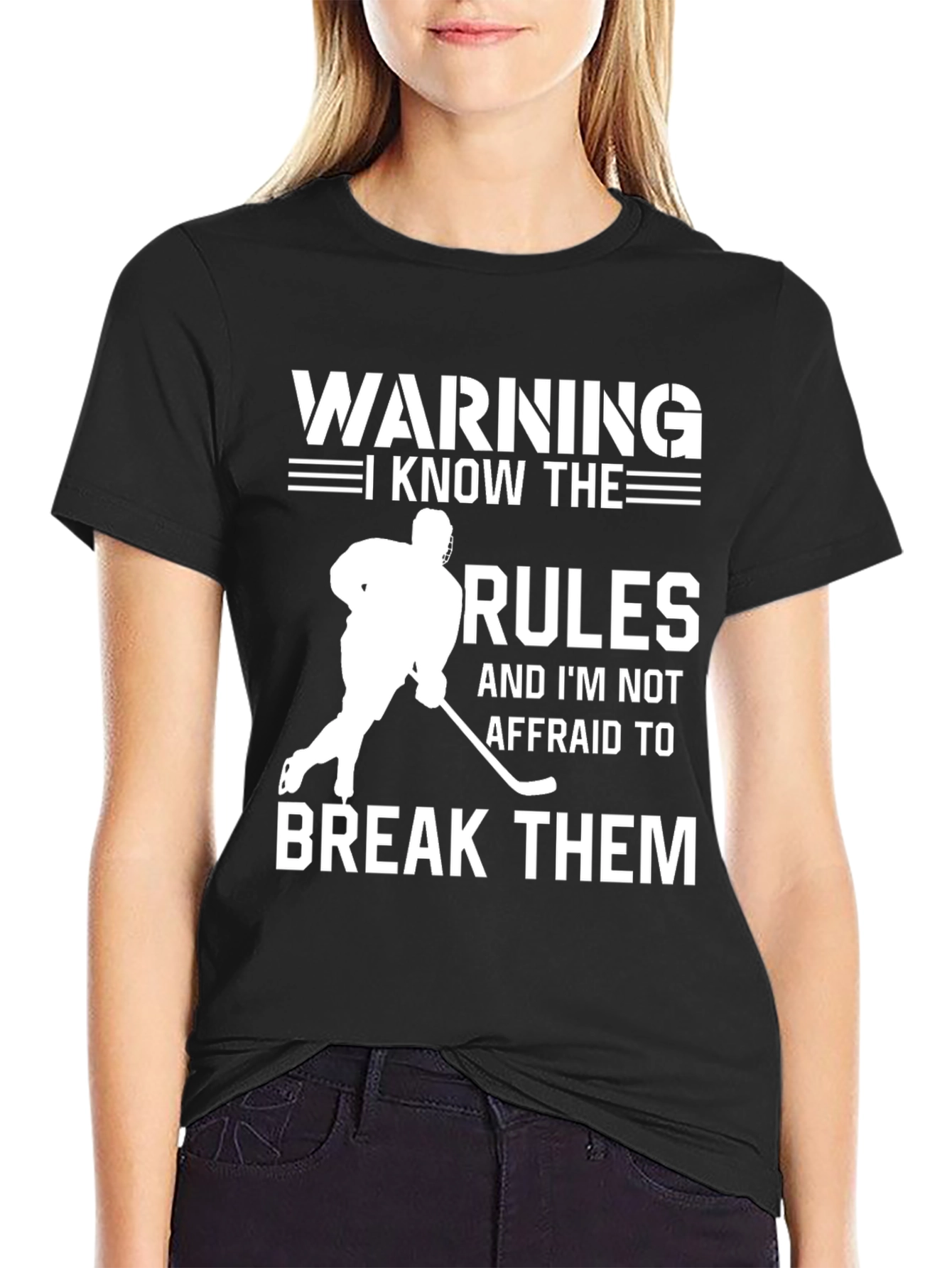 Warning Hockey Rules Funny T-Shirt