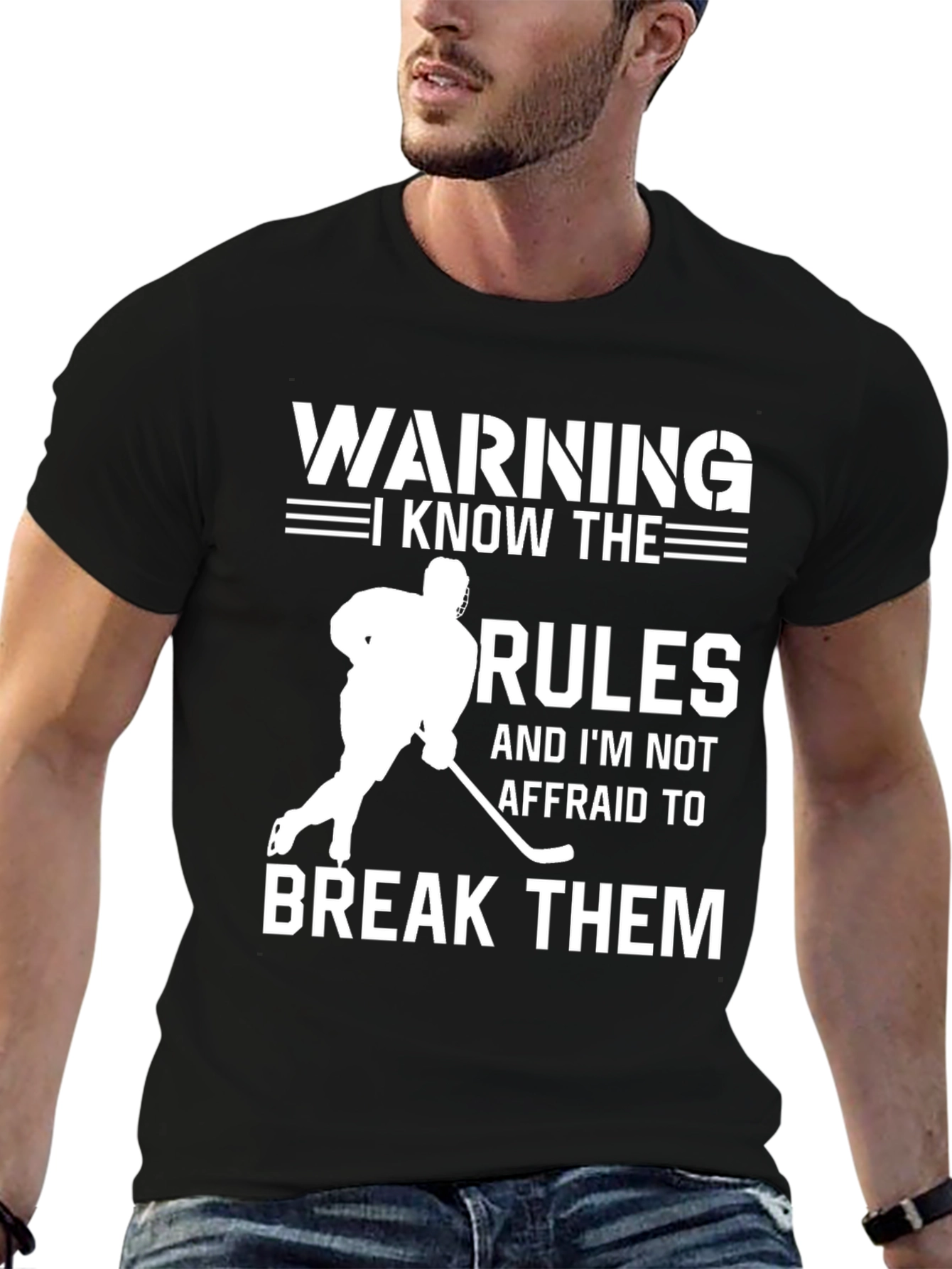 Warning Hockey Rules Funny T-Shirt