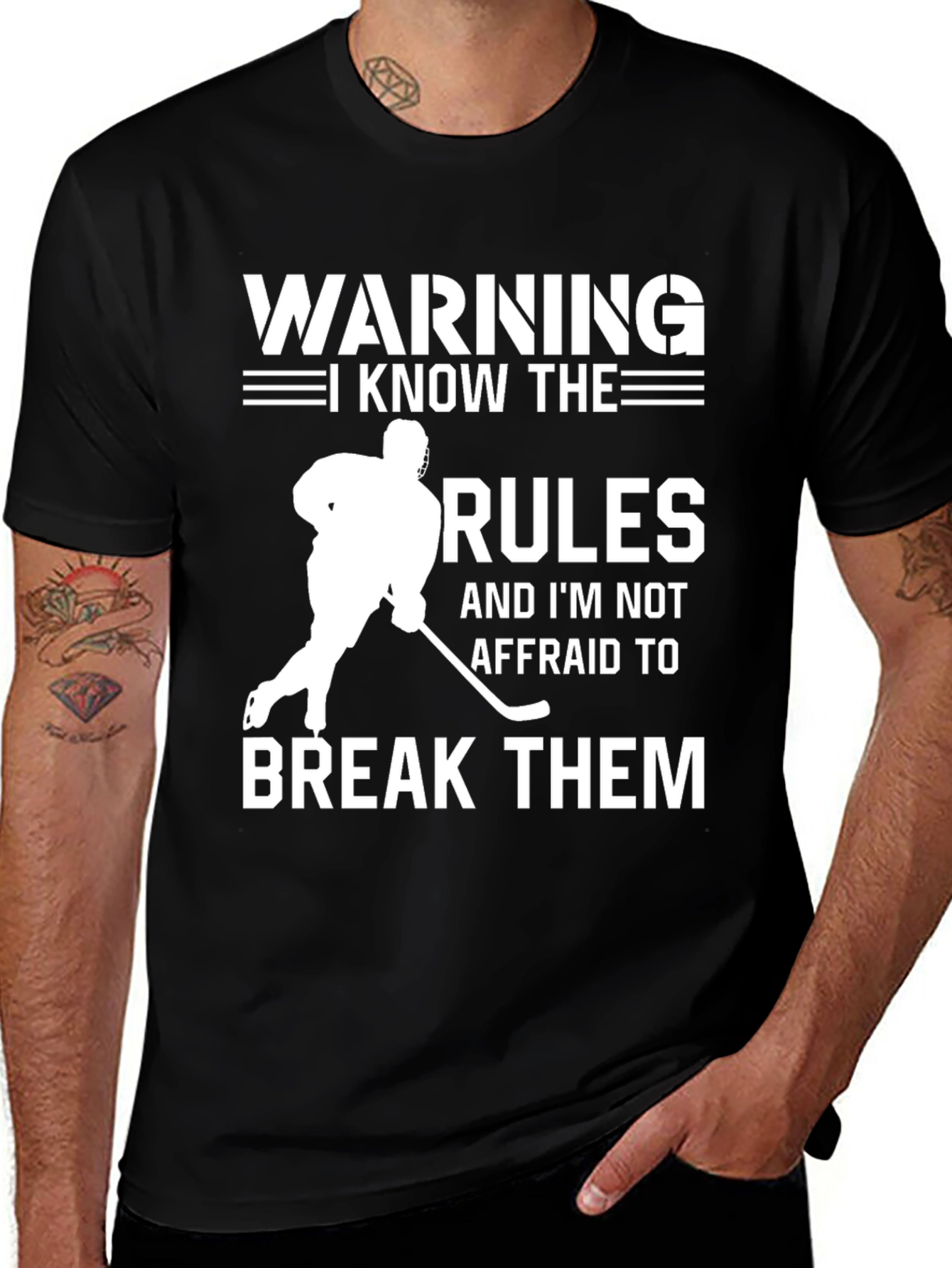 Warning Hockey Rules Funny T-Shirt