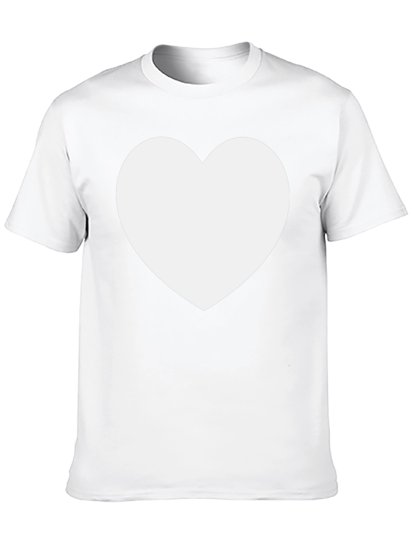 Black T-Shirt with White Heart Design
