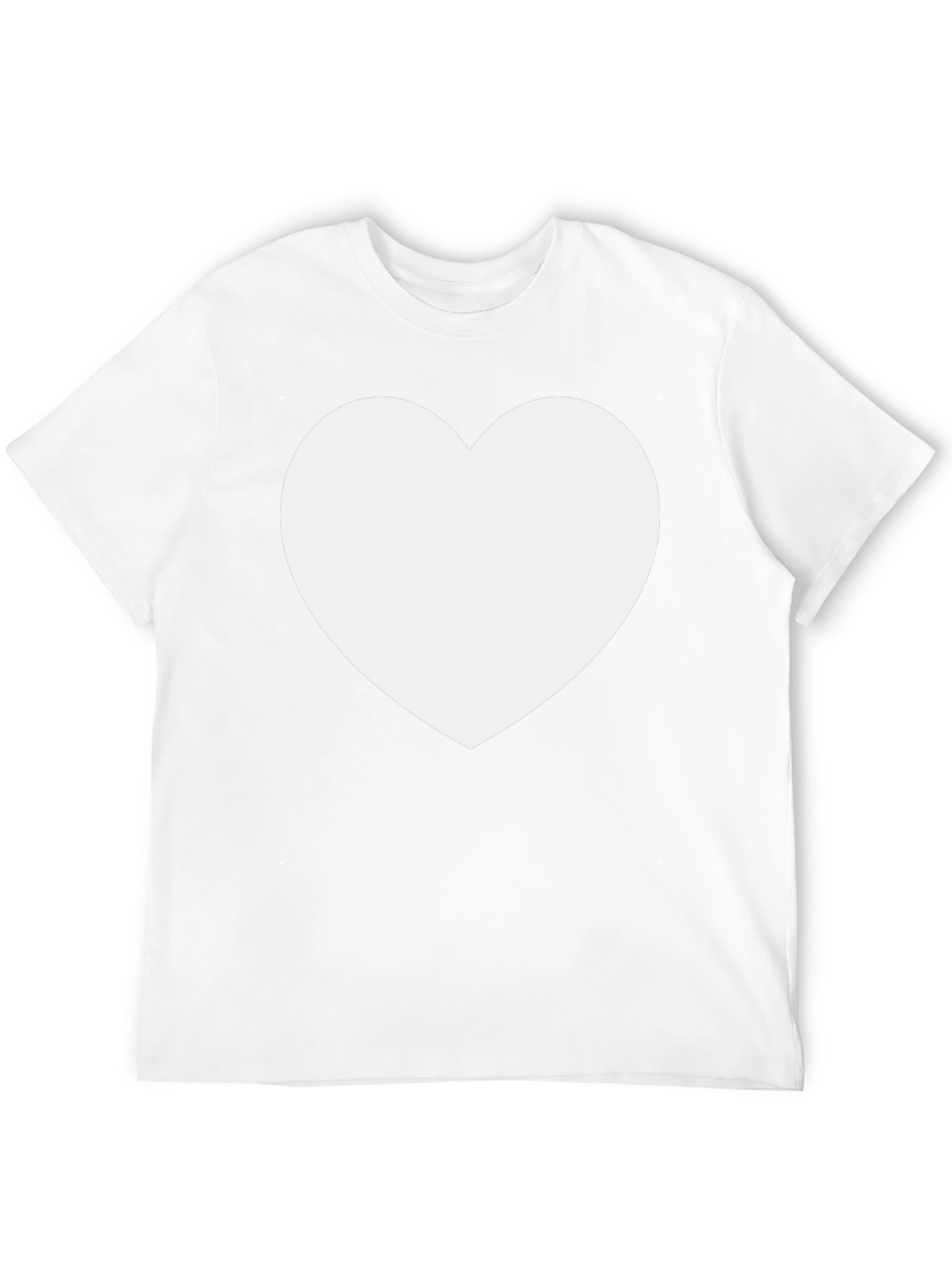 Black T-Shirt with White Heart Design