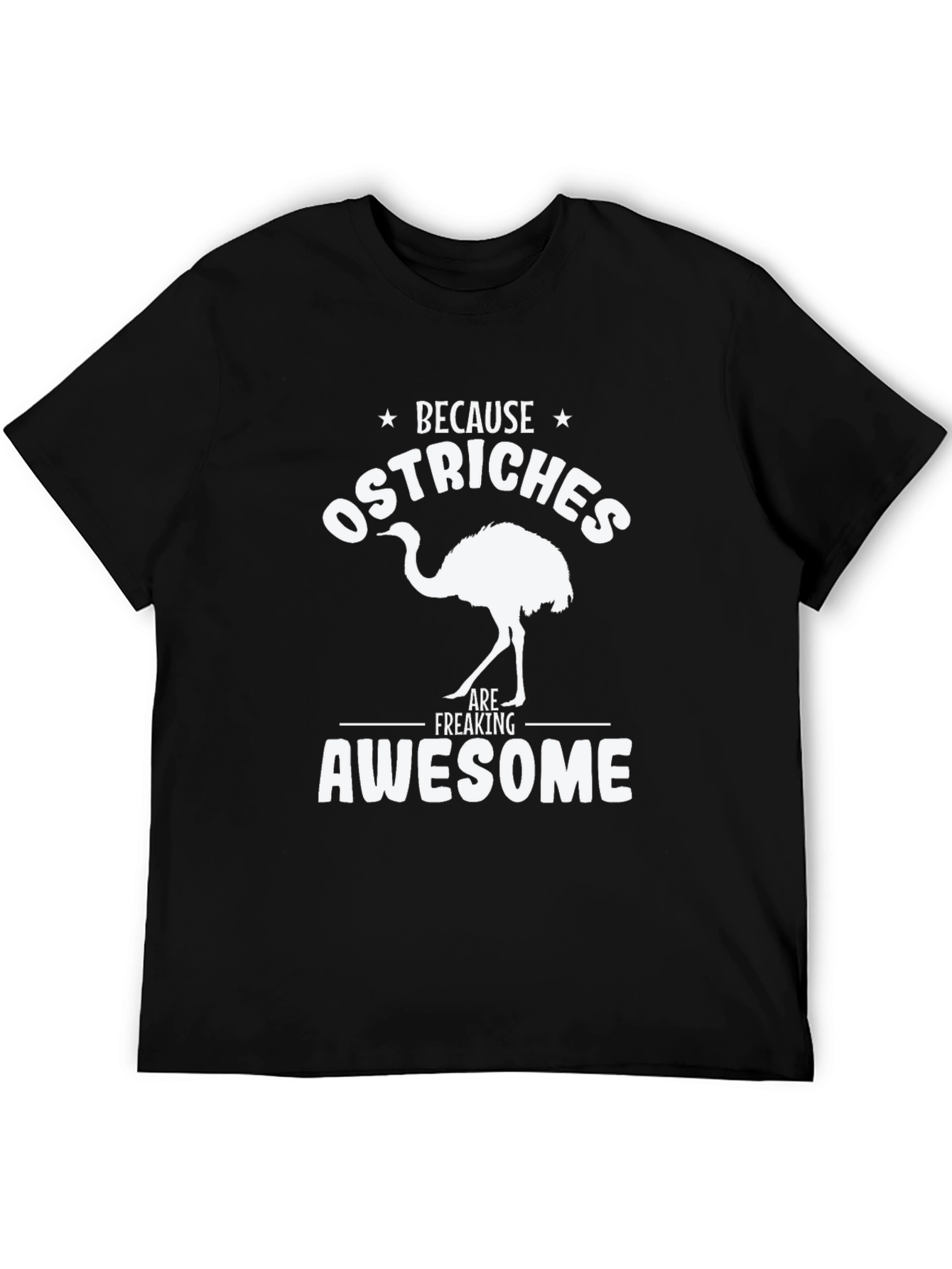 Ostrich Awesome Graphic Tee - Mens Black T-Shirt