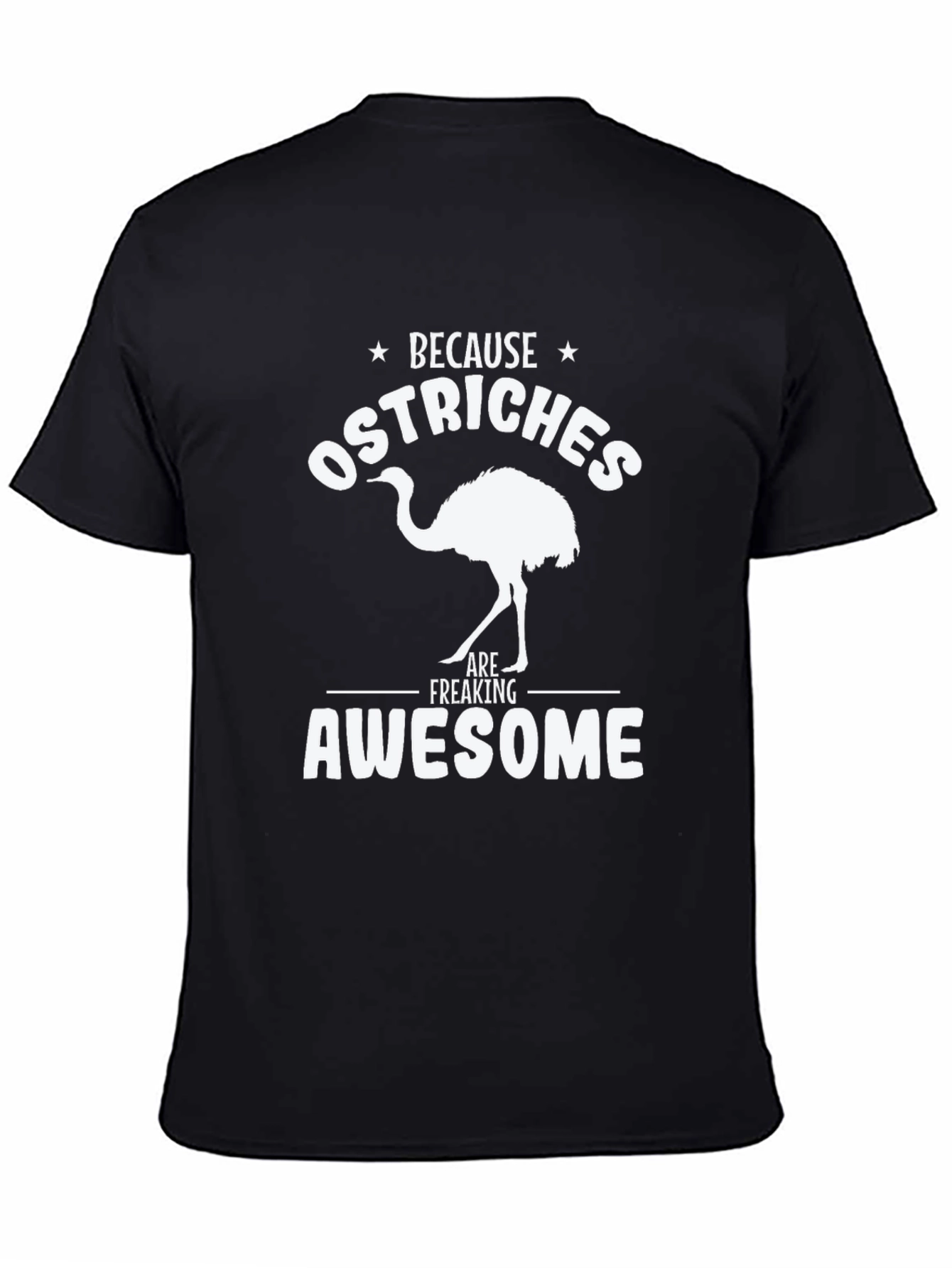 Ostrich Awesome Graphic Tee - Mens Black T-Shirt