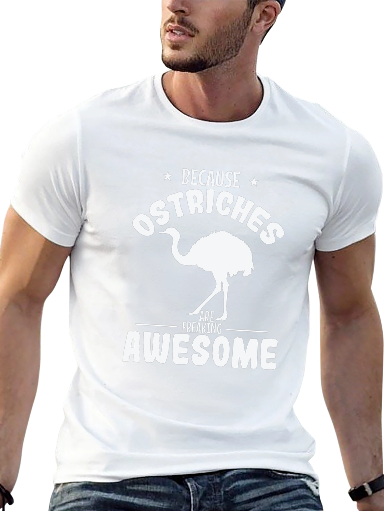 Ostrich Awesome Graphic Tee - Mens Black T-Shirt
