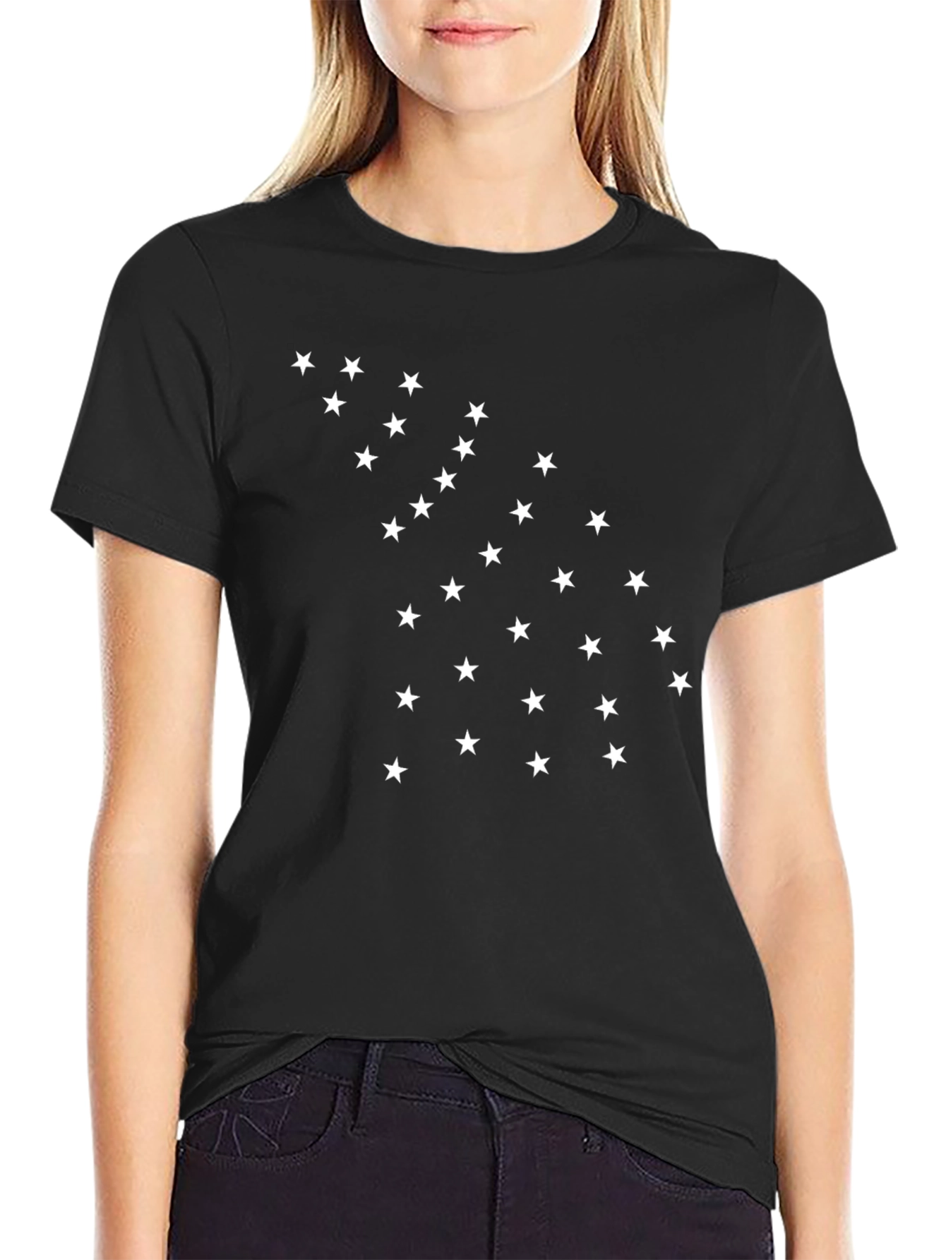 Star Pattern T-Shirt - Casual Cotton Tee