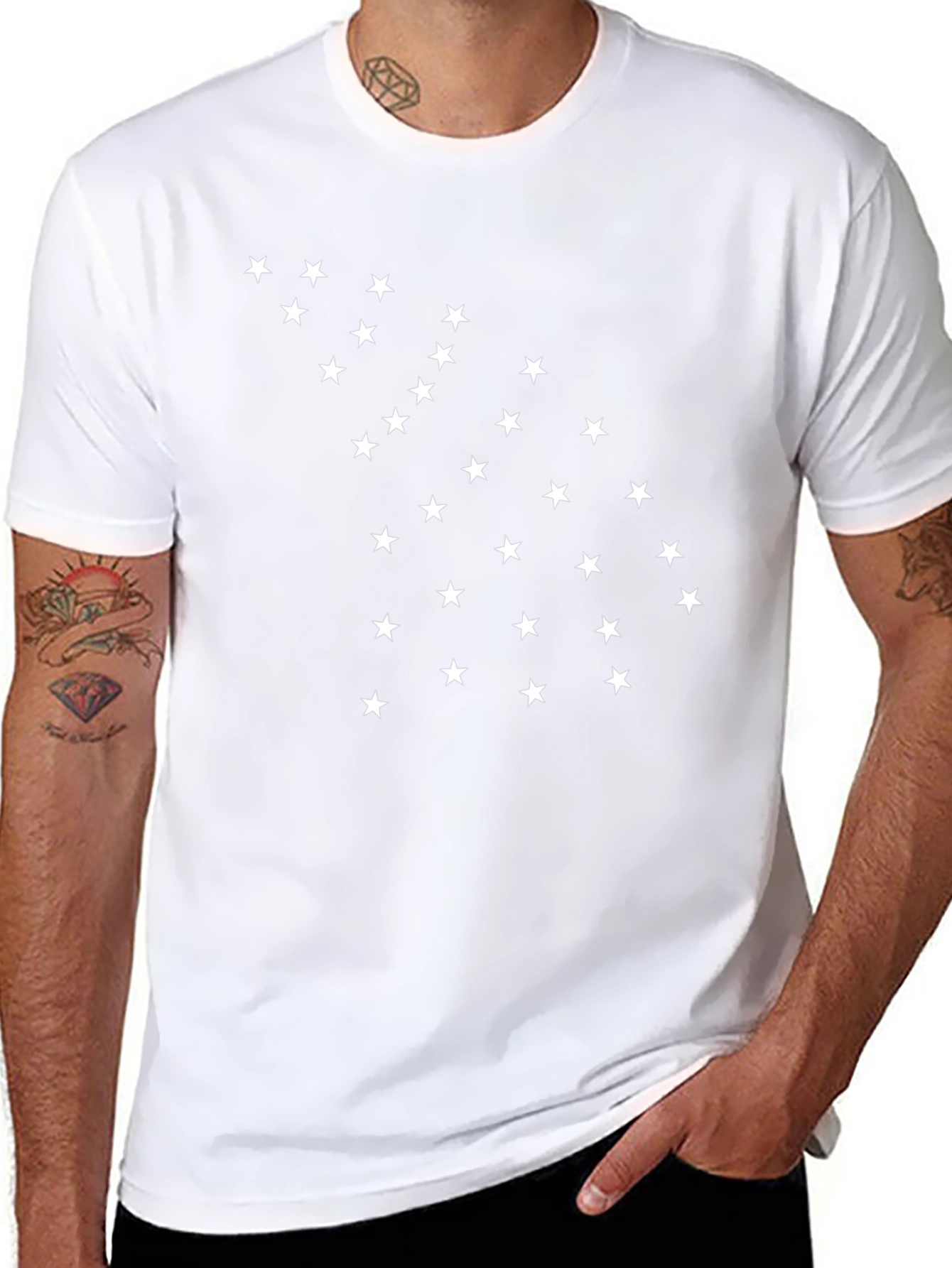 Star Pattern T-Shirt - Casual Cotton Tee