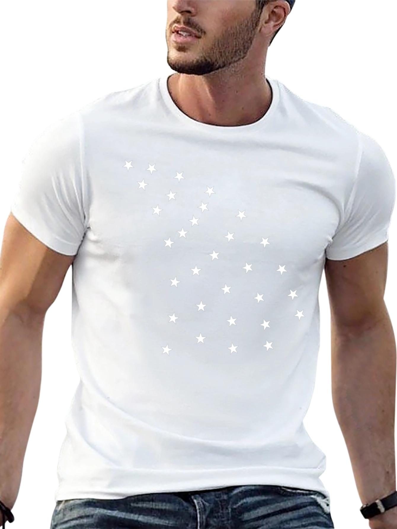 Star Pattern T-Shirt - Casual Cotton Tee