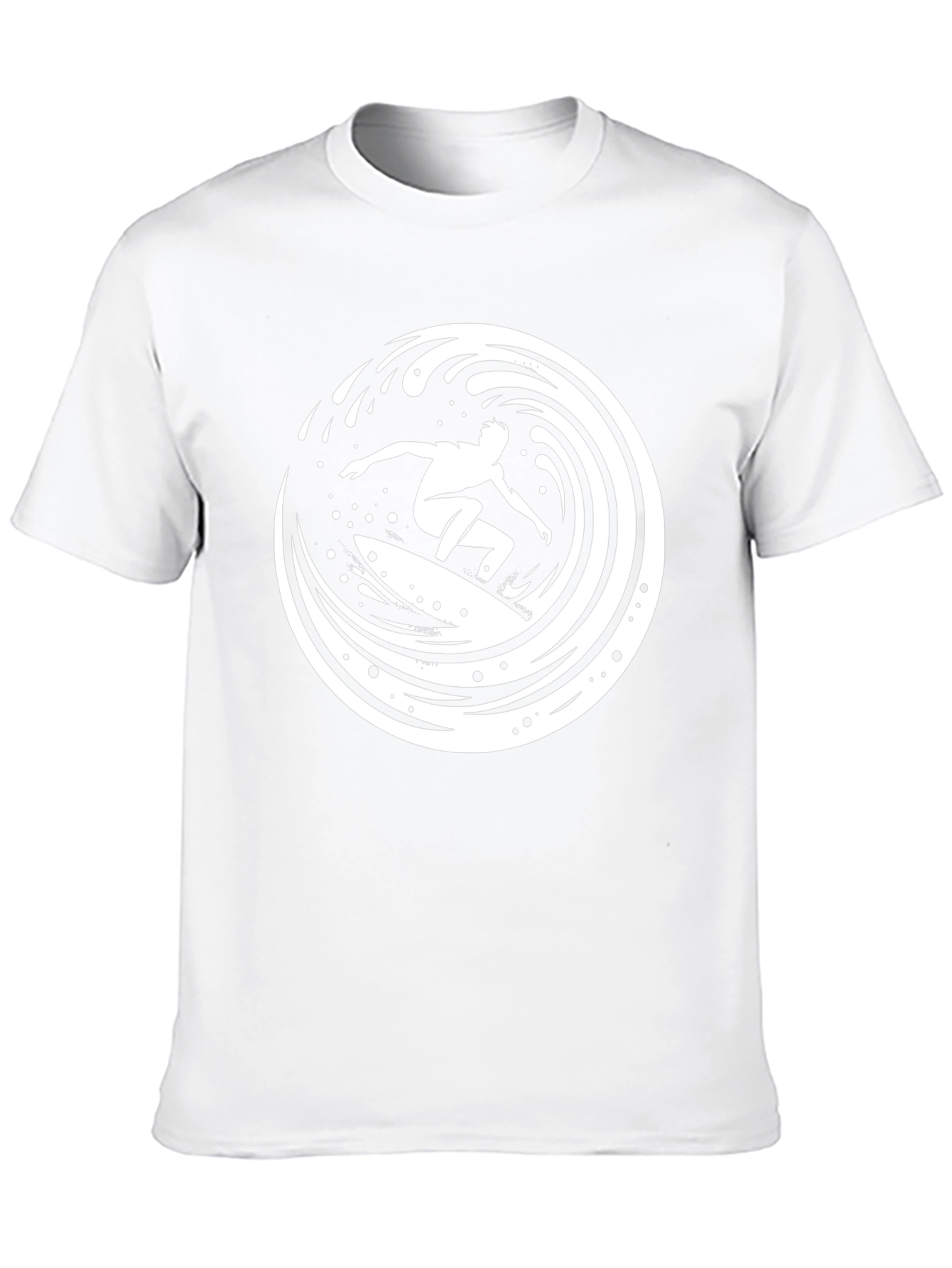 Surfer Wave Graphic Tee - Black Cotton T-Shirt