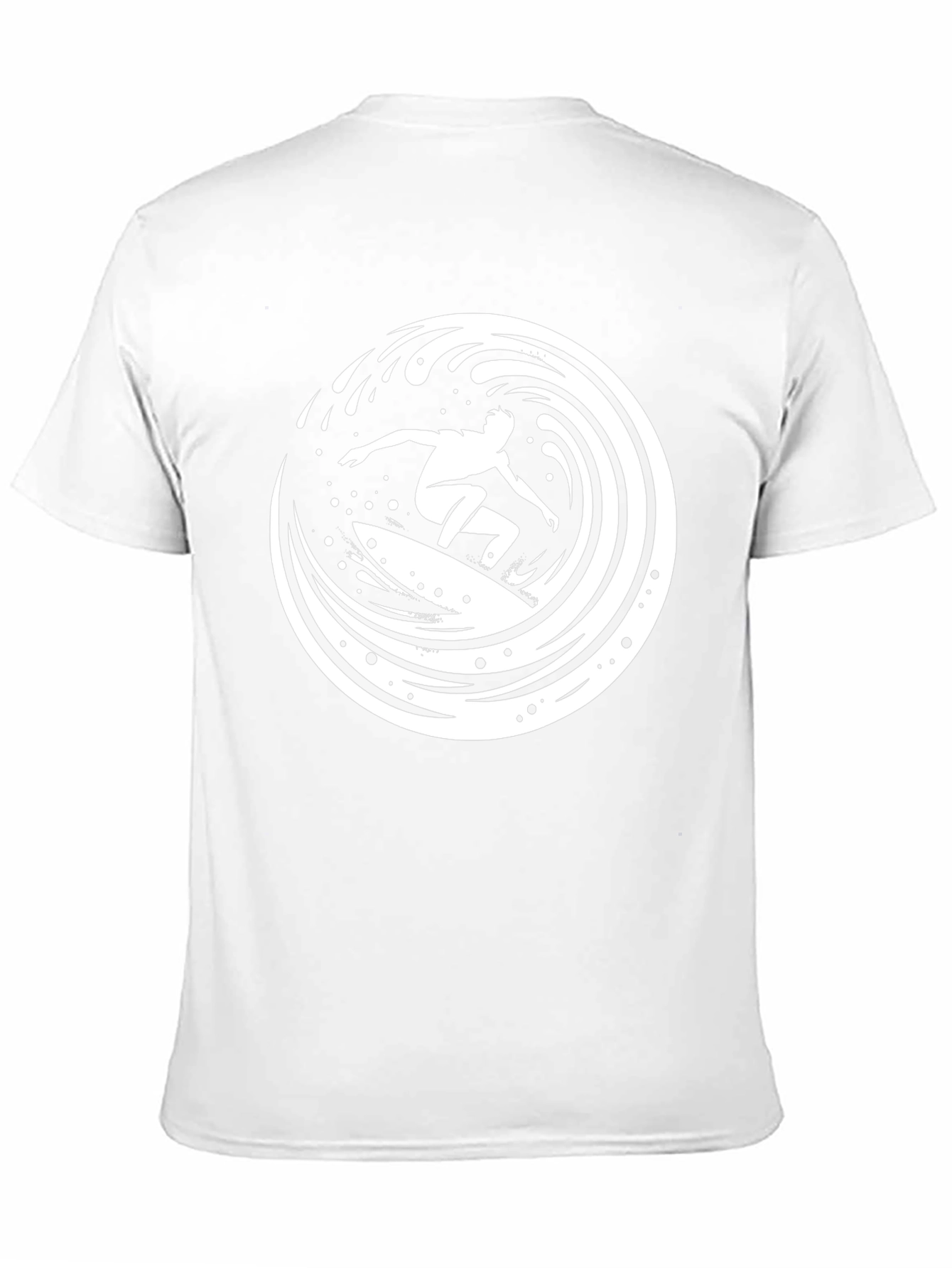 Surfer Wave Graphic Tee - Black Cotton T-Shirt