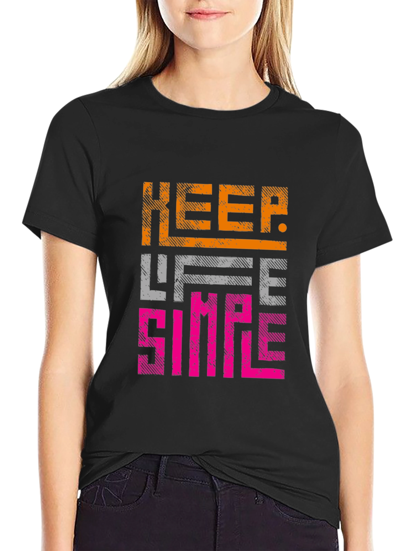 Keep Life Simple Graphic Tee - Black Casual Shirt