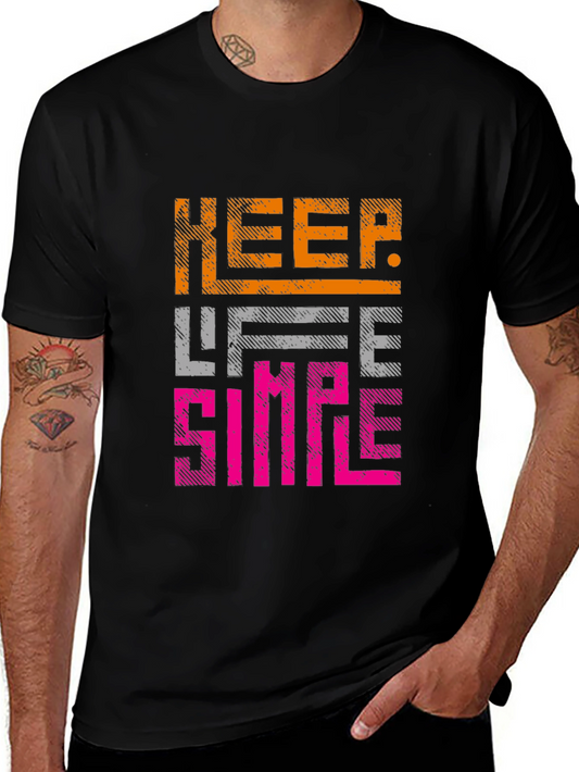 Keep Life Simple Graphic Tee - Black Casual Shirt