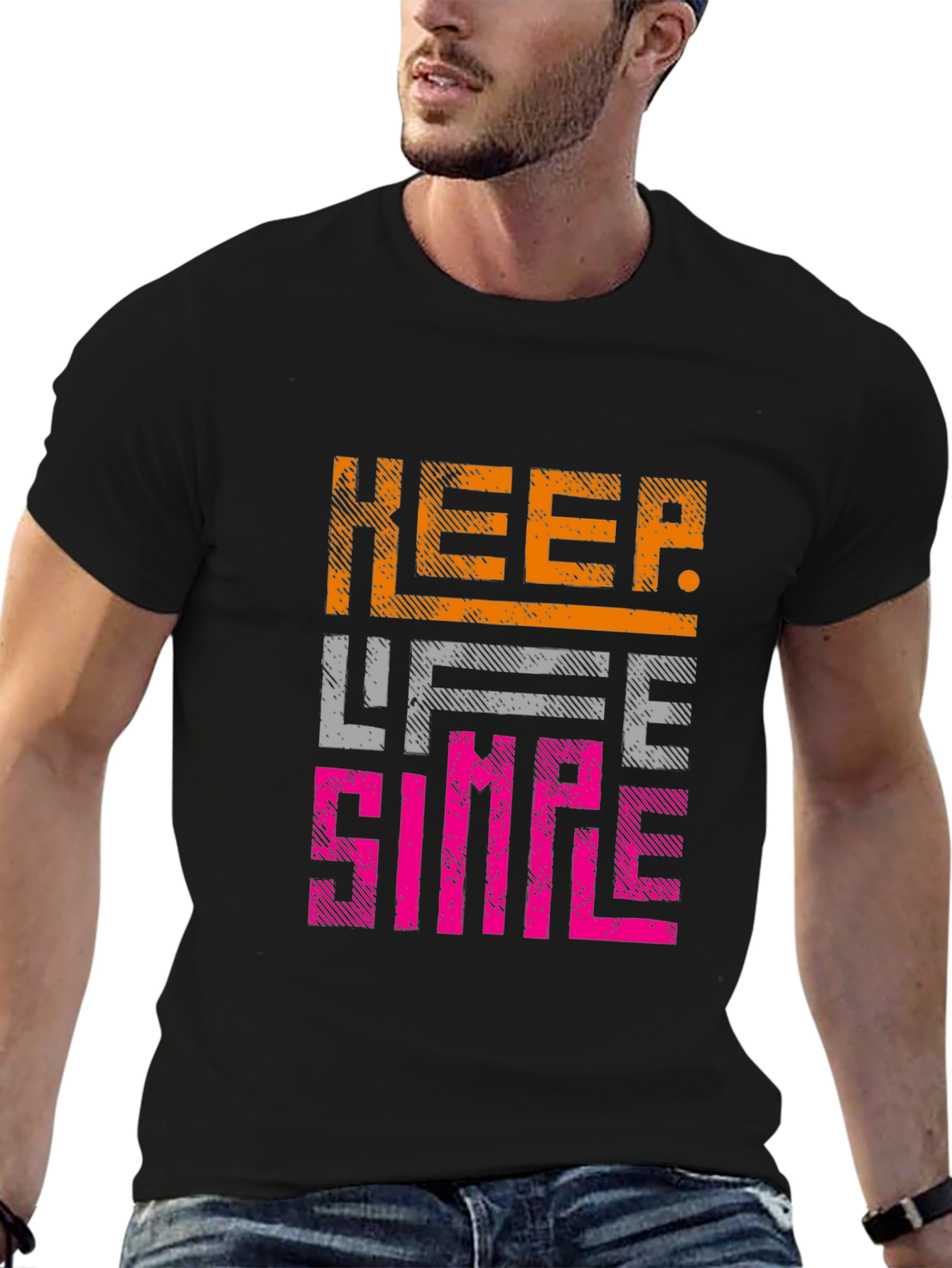 Keep Life Simple Graphic Tee - Black Casual Shirt