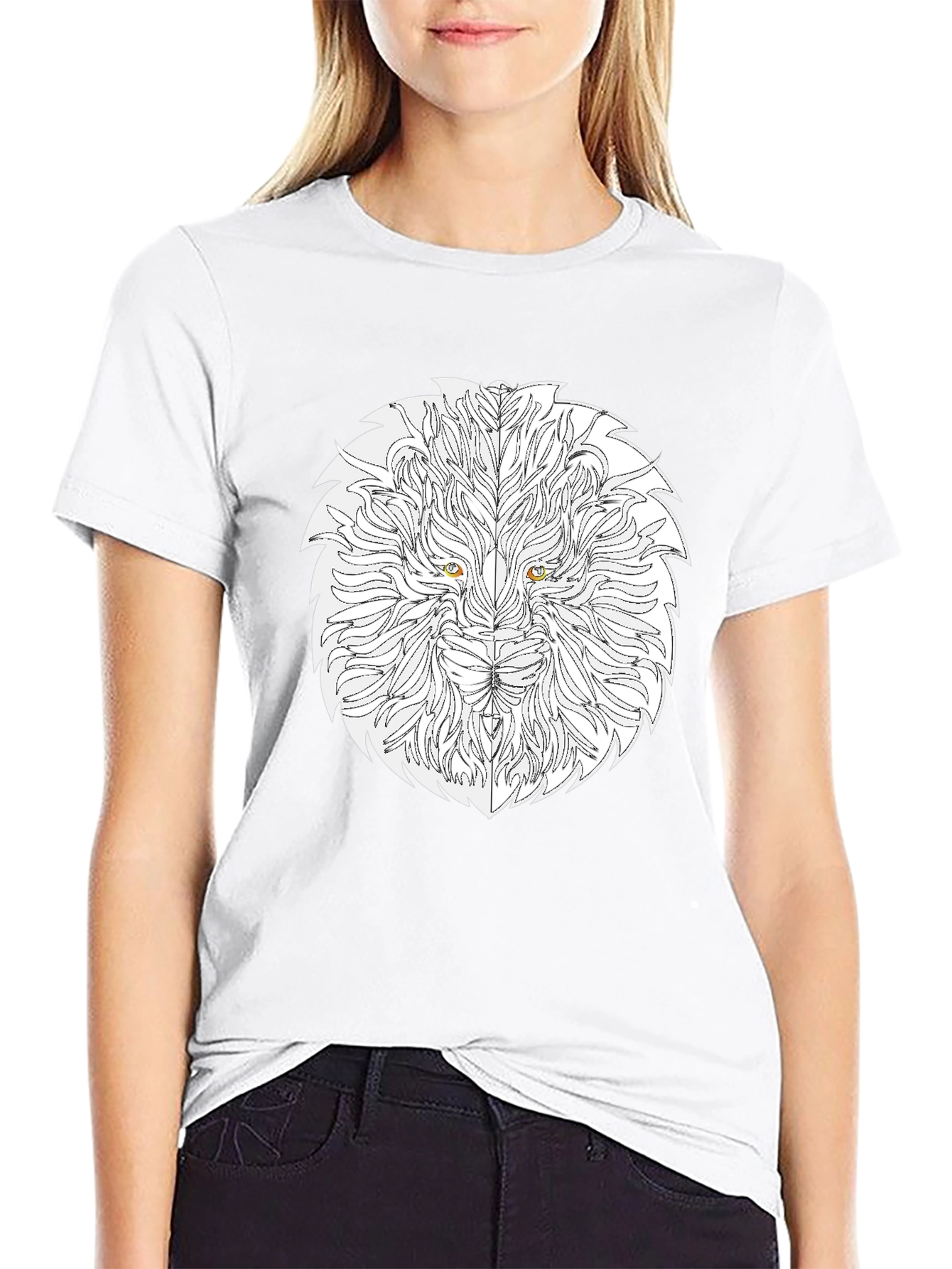 Lion Head Graphic Tee - Black