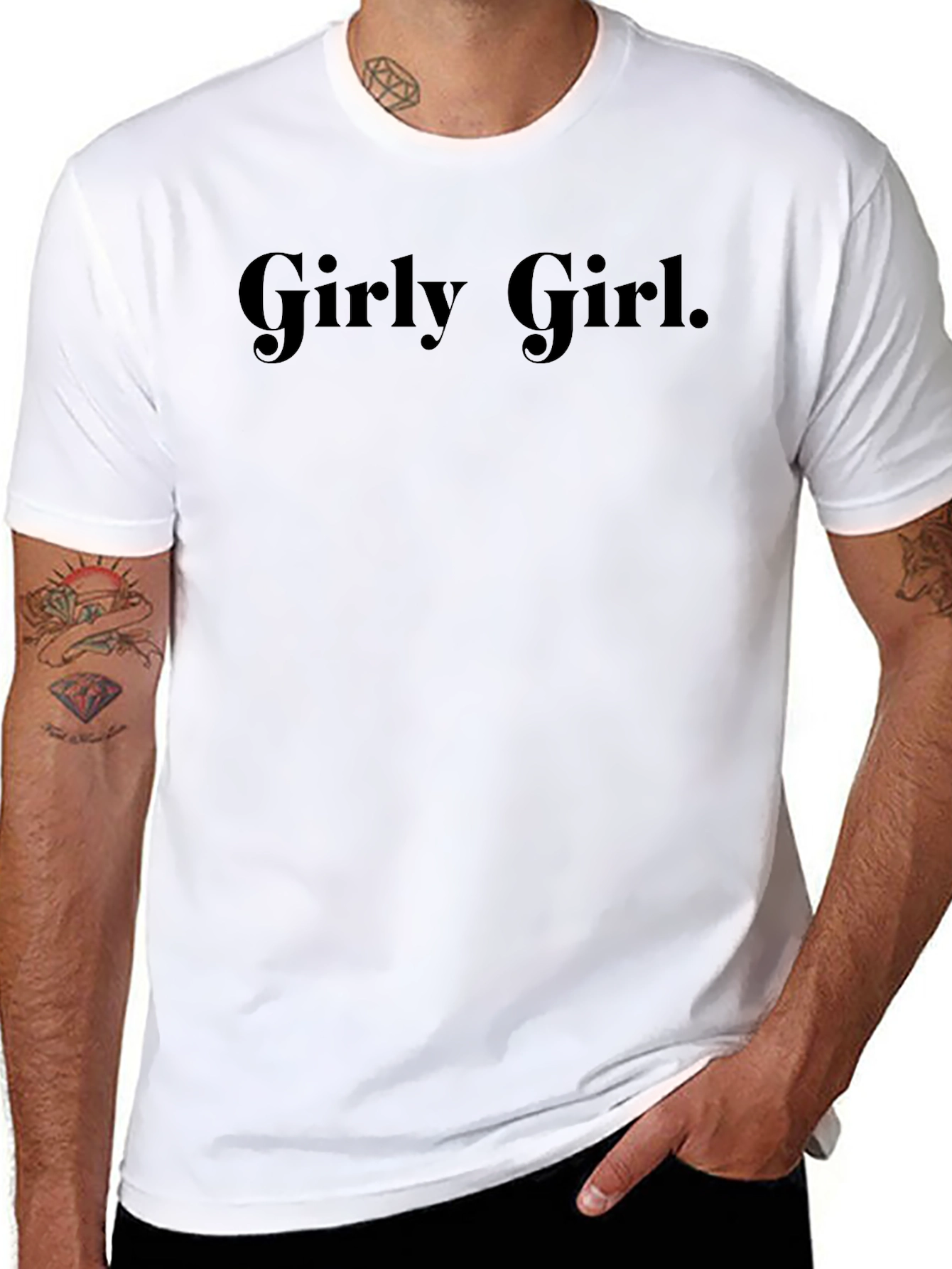 Girly Girl Black Crewneck T-Shirt