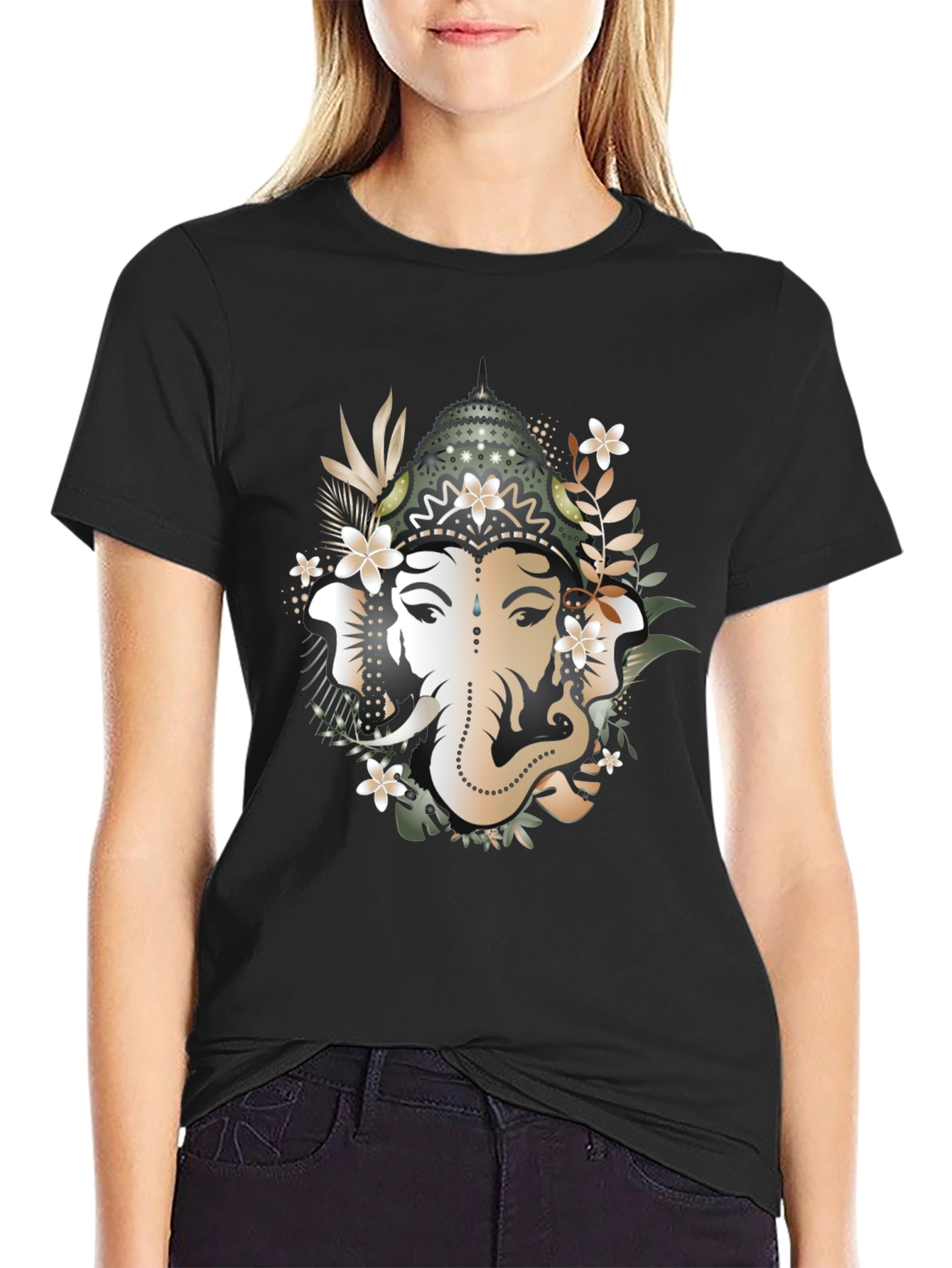 Ganesh Graphic Tee - Black Cotton T-Shirt