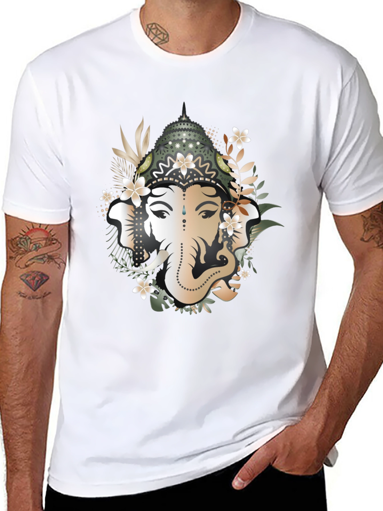Ganesh Graphic Tee - Black Cotton T-Shirt