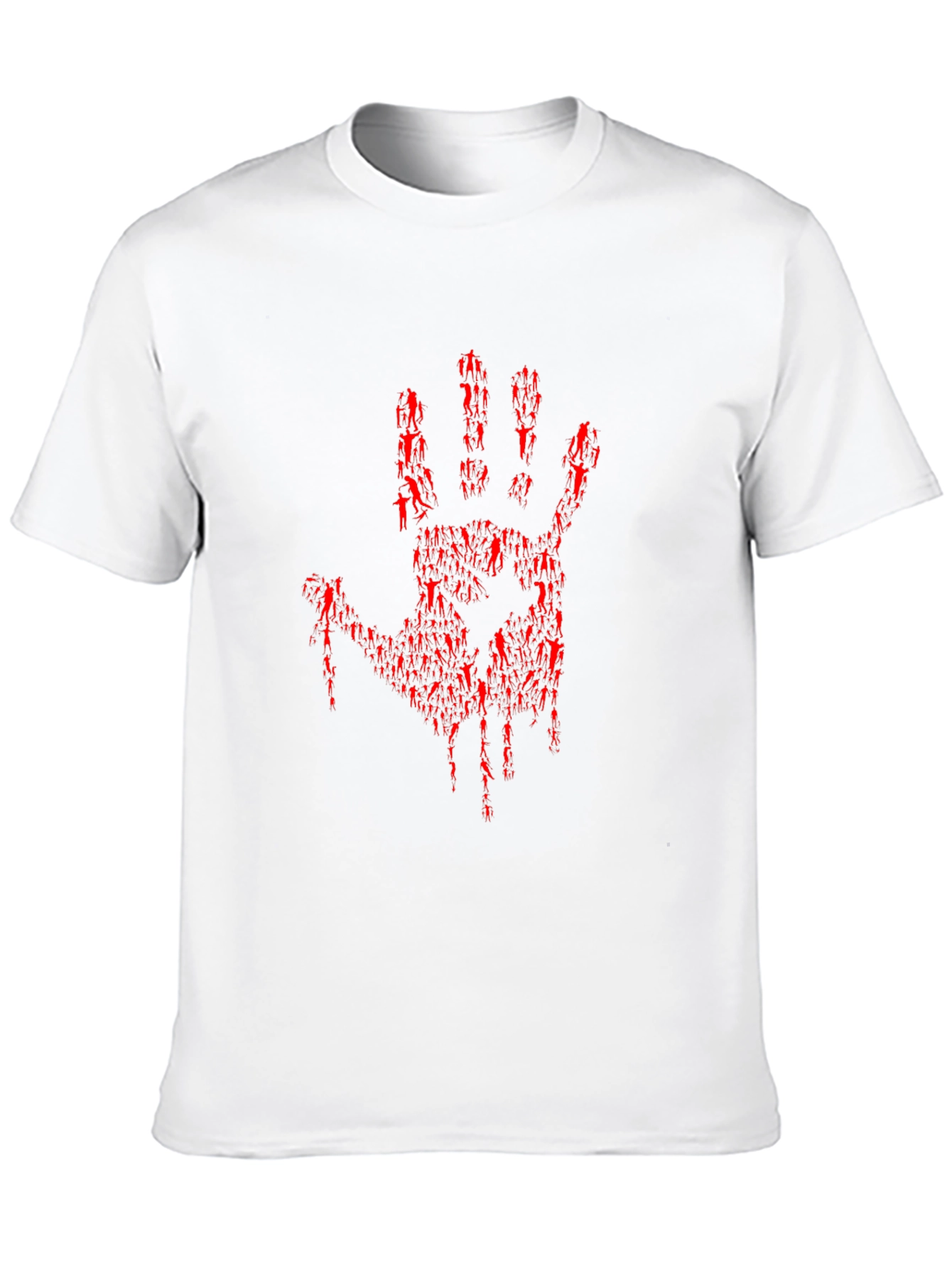 Bloody Hand Print Graphic Tee - Black