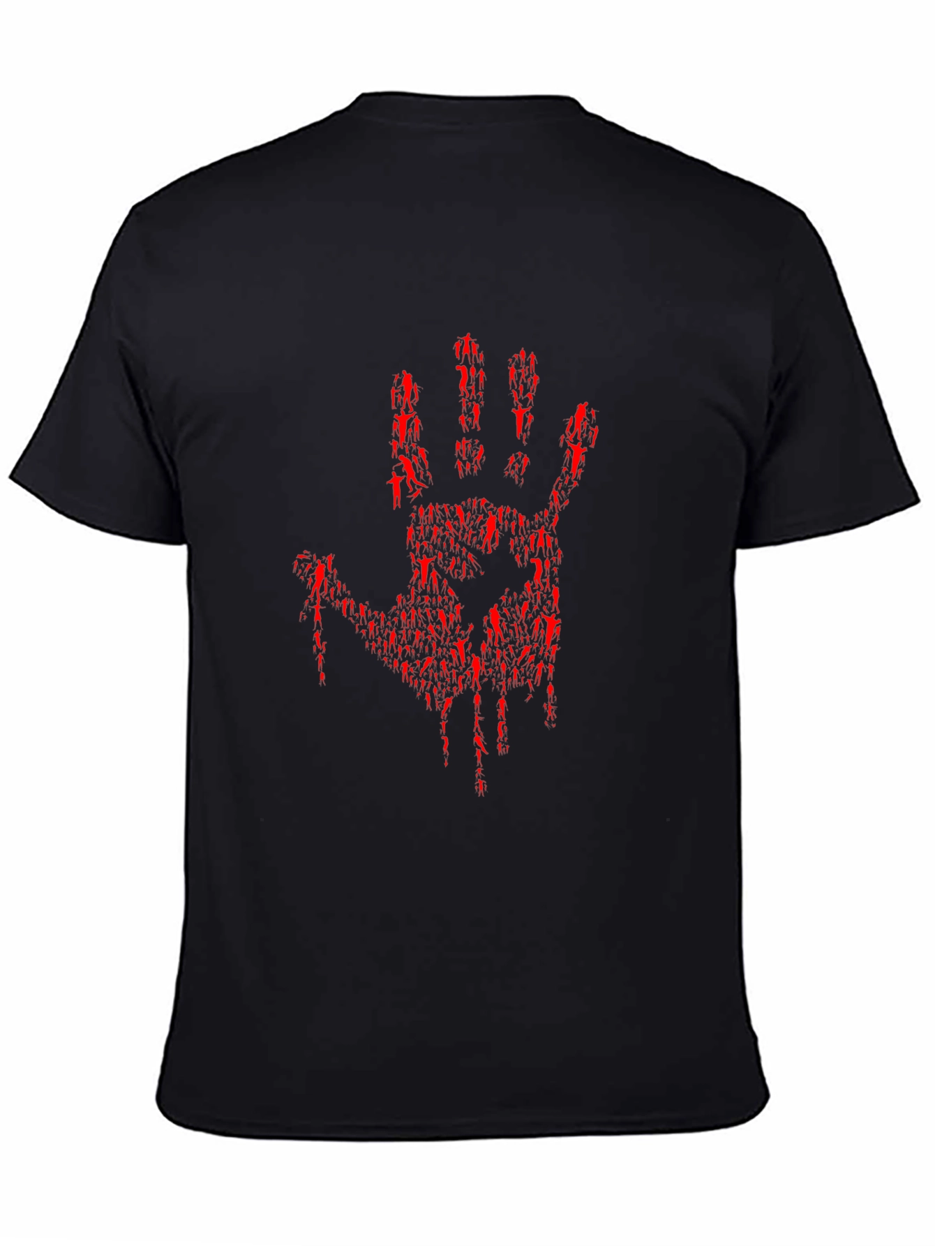 Bloody Hand Print Graphic Tee - Black