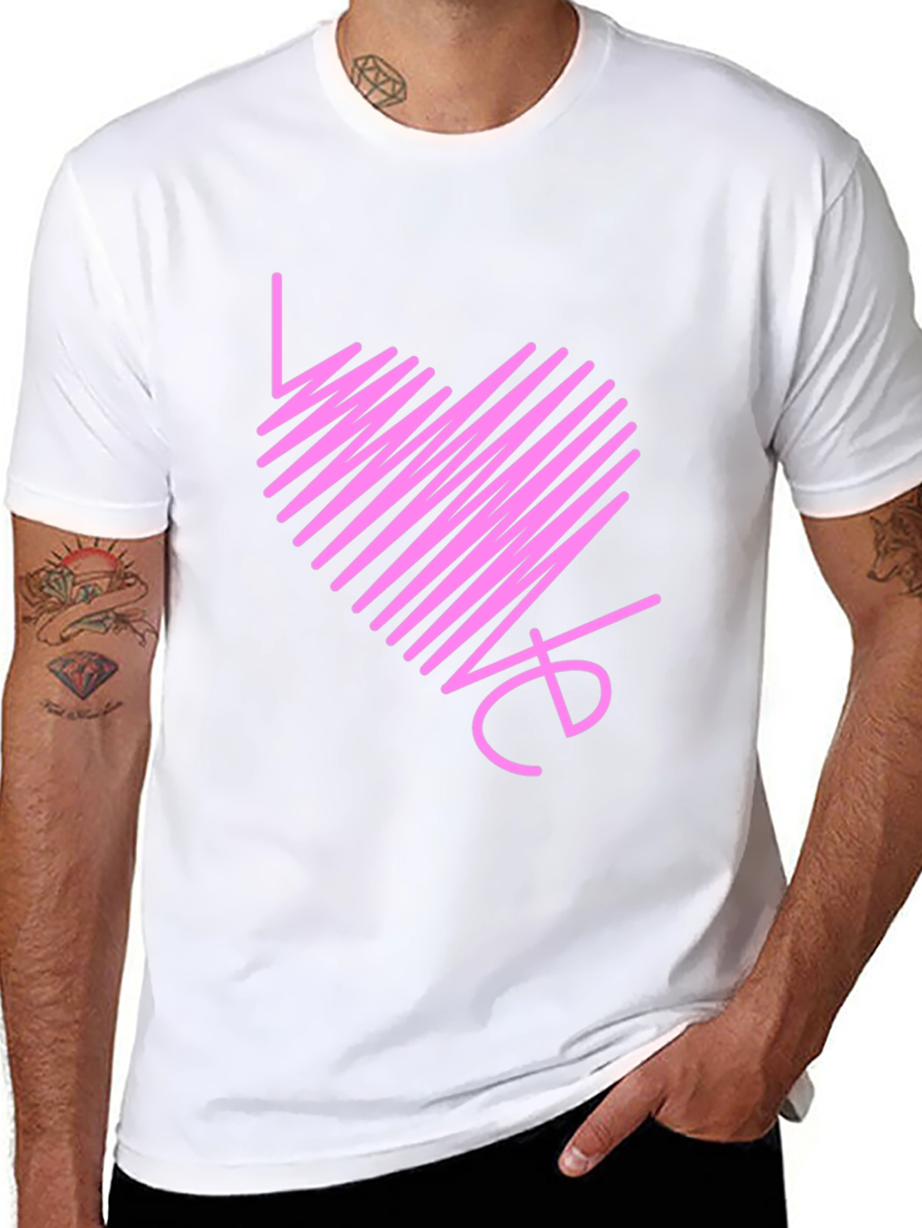 Love Heart Scribble Black T-Shirt