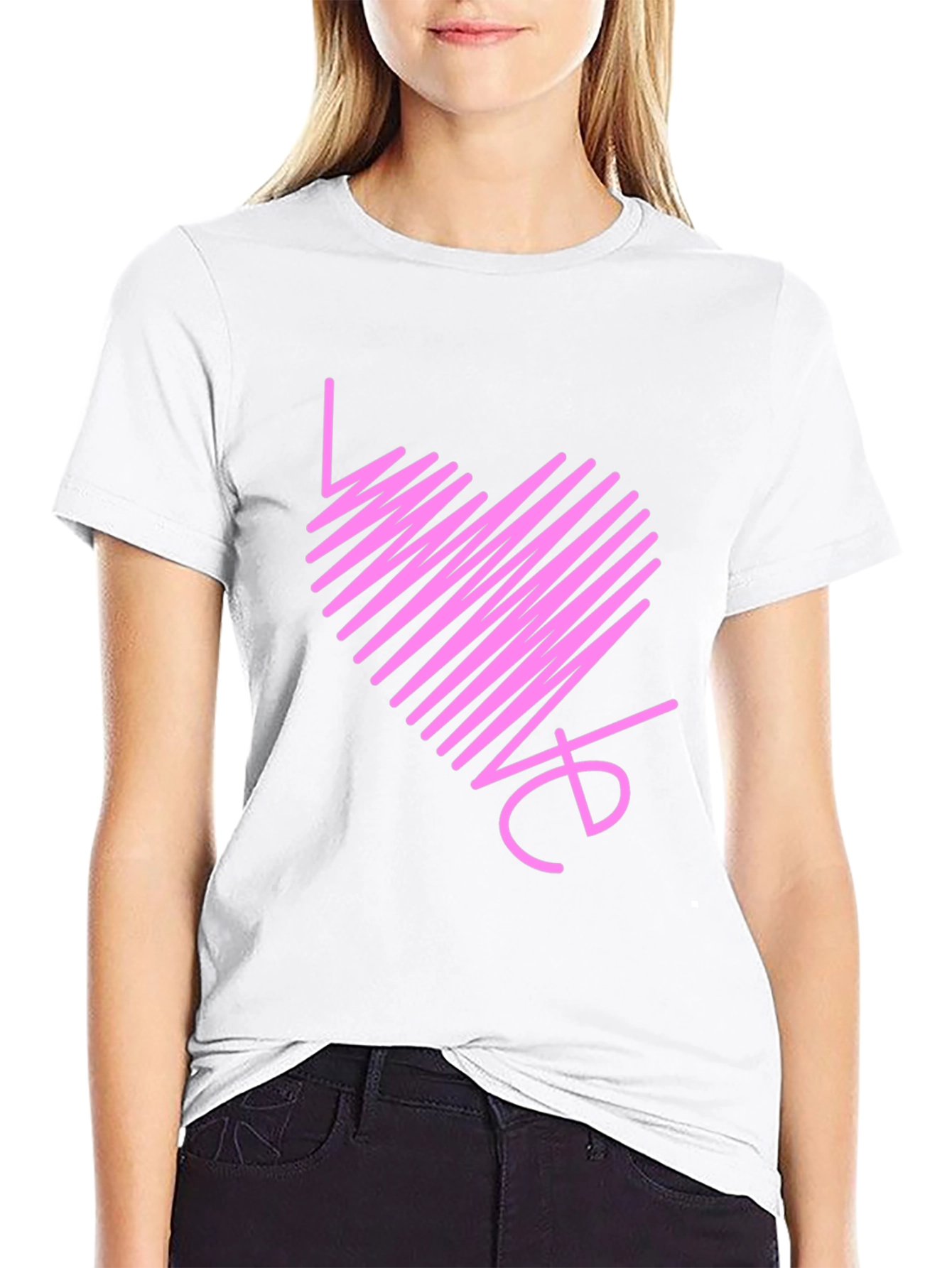 Love Heart Scribble Black T-Shirt