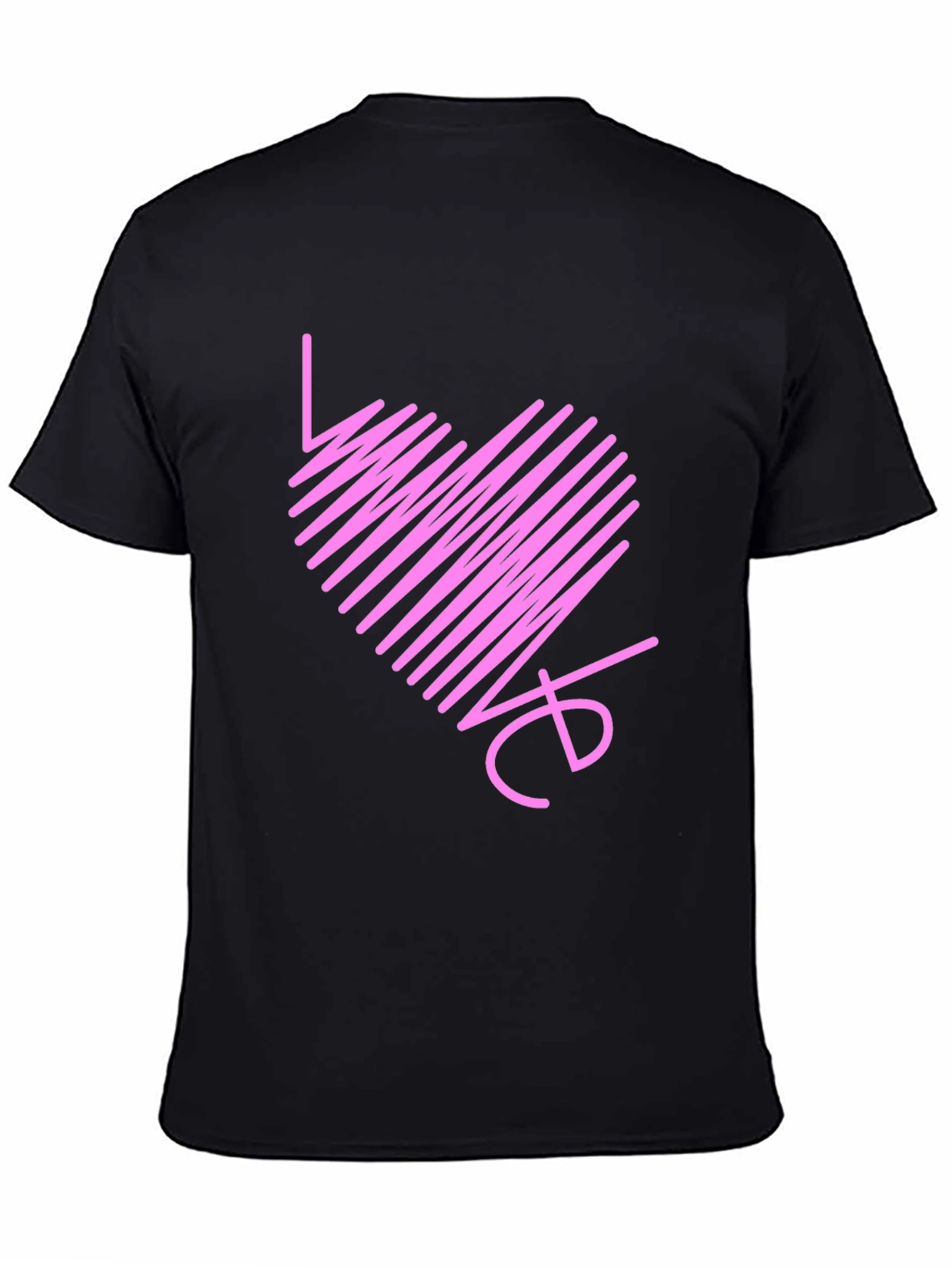 Love Heart Scribble Black T-Shirt