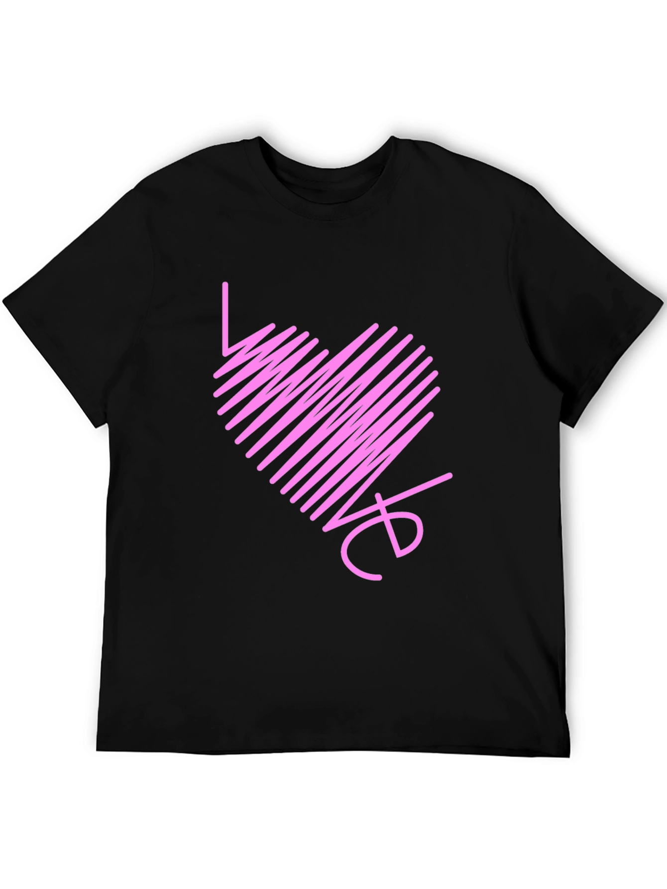 Love Heart Scribble Black T-Shirt