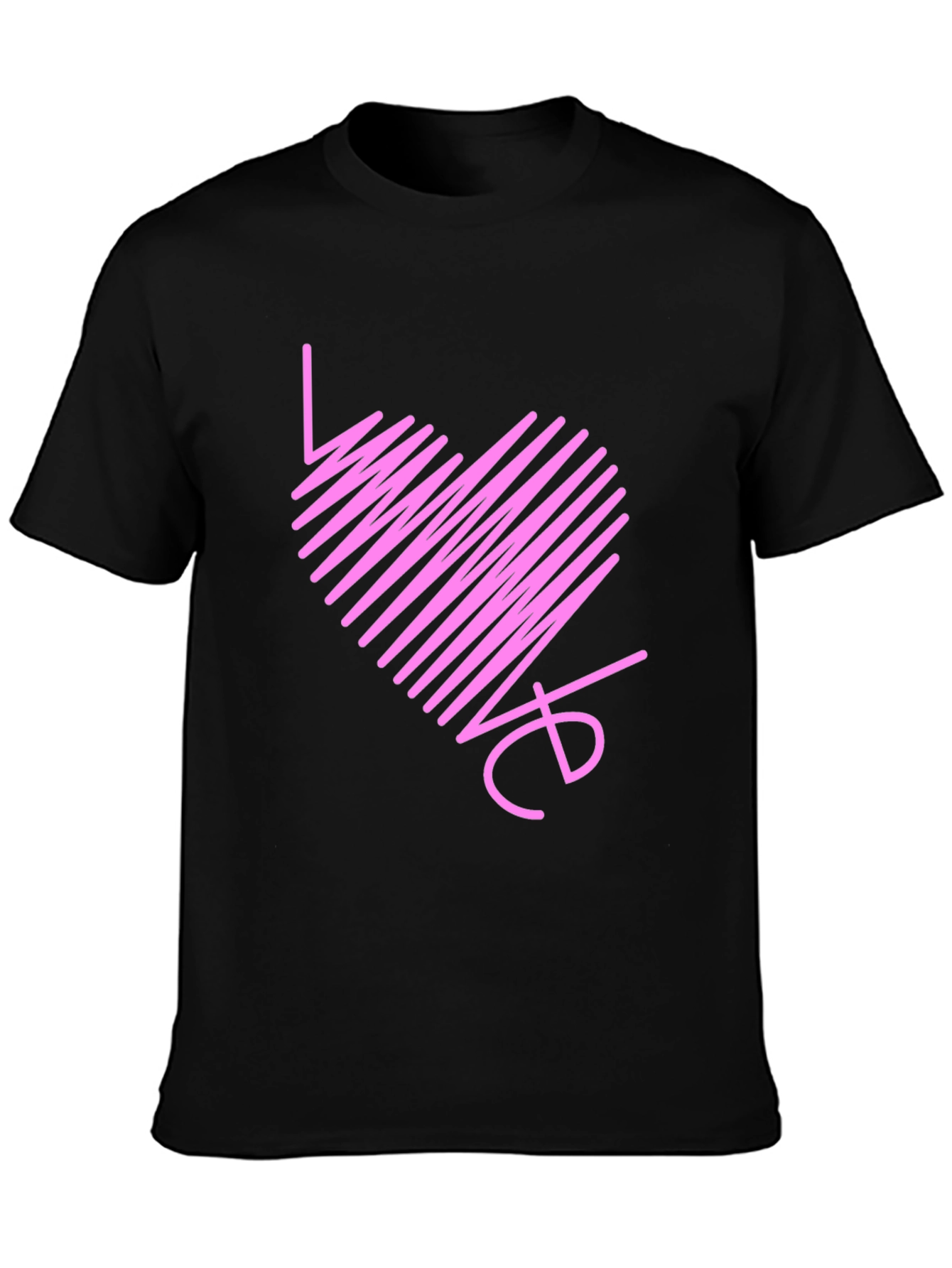 Love Heart Scribble Black T-Shirt
