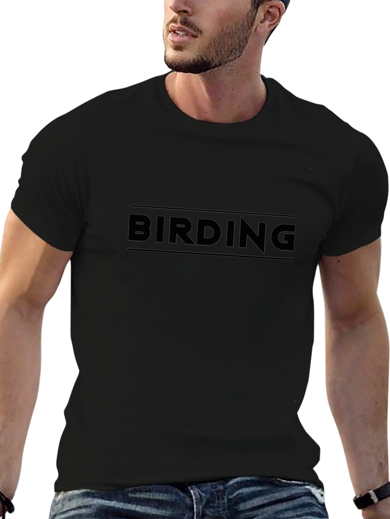 Birding Enthusiast Tee - Black Graphic T-Shirt