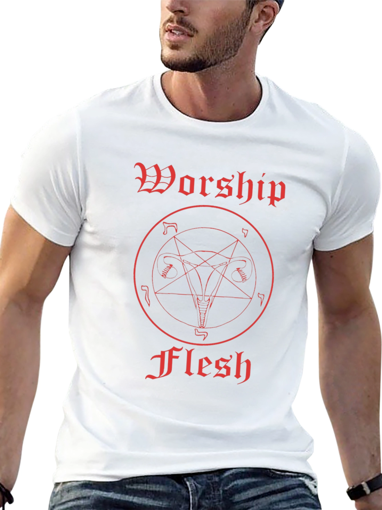Worship Flesh Graphic Tee - Black