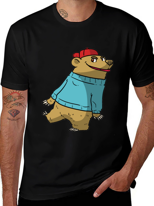 Bear in Sweater Graphic Tee - Casual Comfort