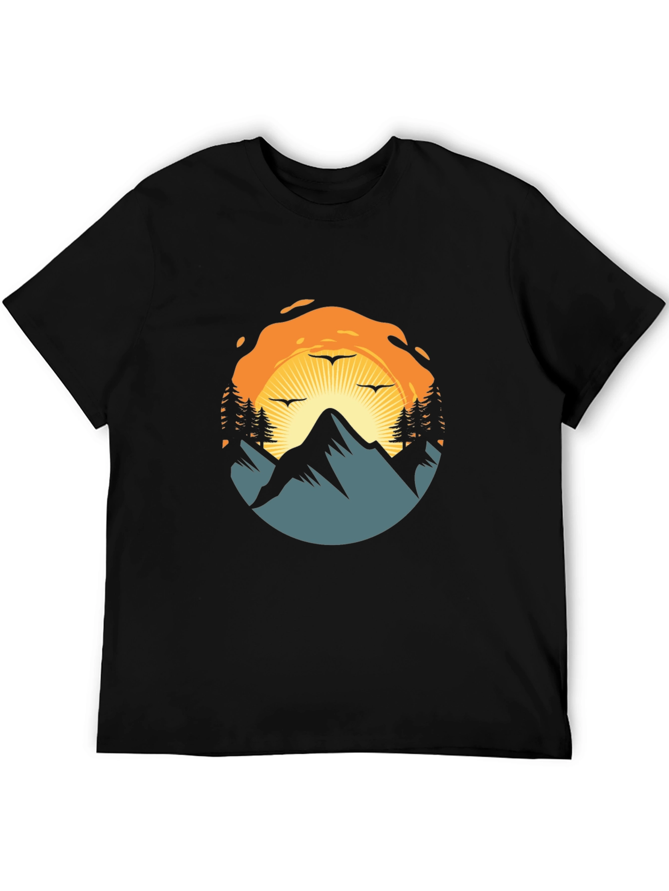 Mountain Sunset Graphic Tee - Nature Adventure Shirt