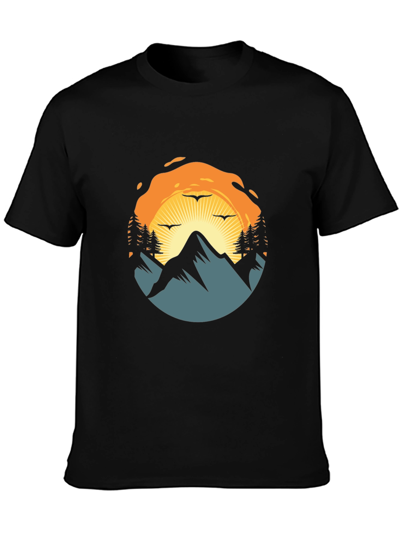 Mountain Sunset Graphic Tee - Nature Adventure Shirt