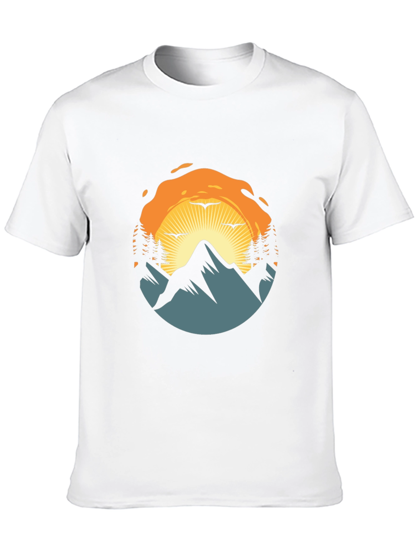 Mountain Sunset Graphic Tee - Nature Adventure Shirt