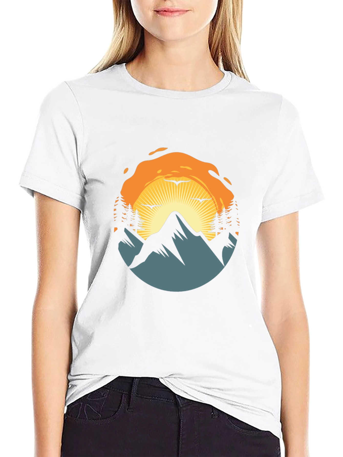 Mountain Sunset Graphic Tee - Nature Adventure Shirt