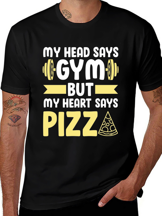 Gym vs Pizza Graphic T-Shirt - Funny Workout Tee