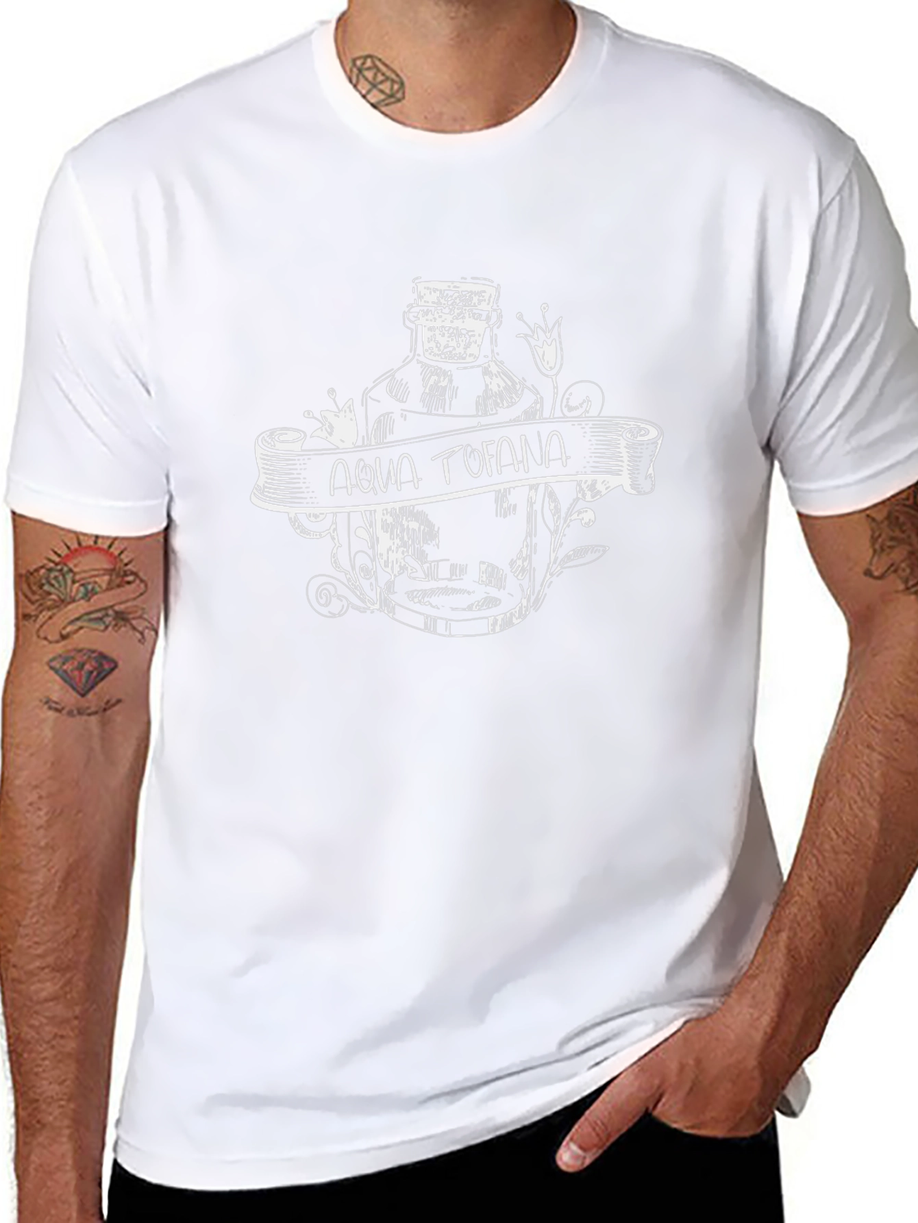 Aqua Tofana Graphic Print Black T-Shirt