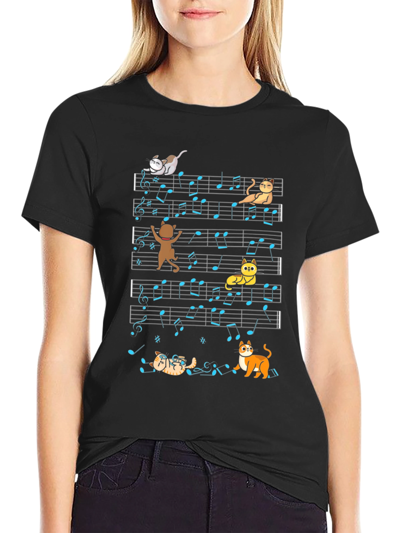 Cat Music Score T-Shirt